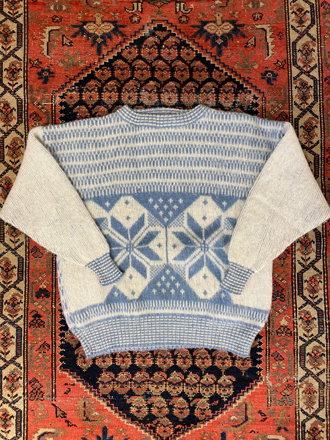 Vintage Snowflake Knit Sweater - M