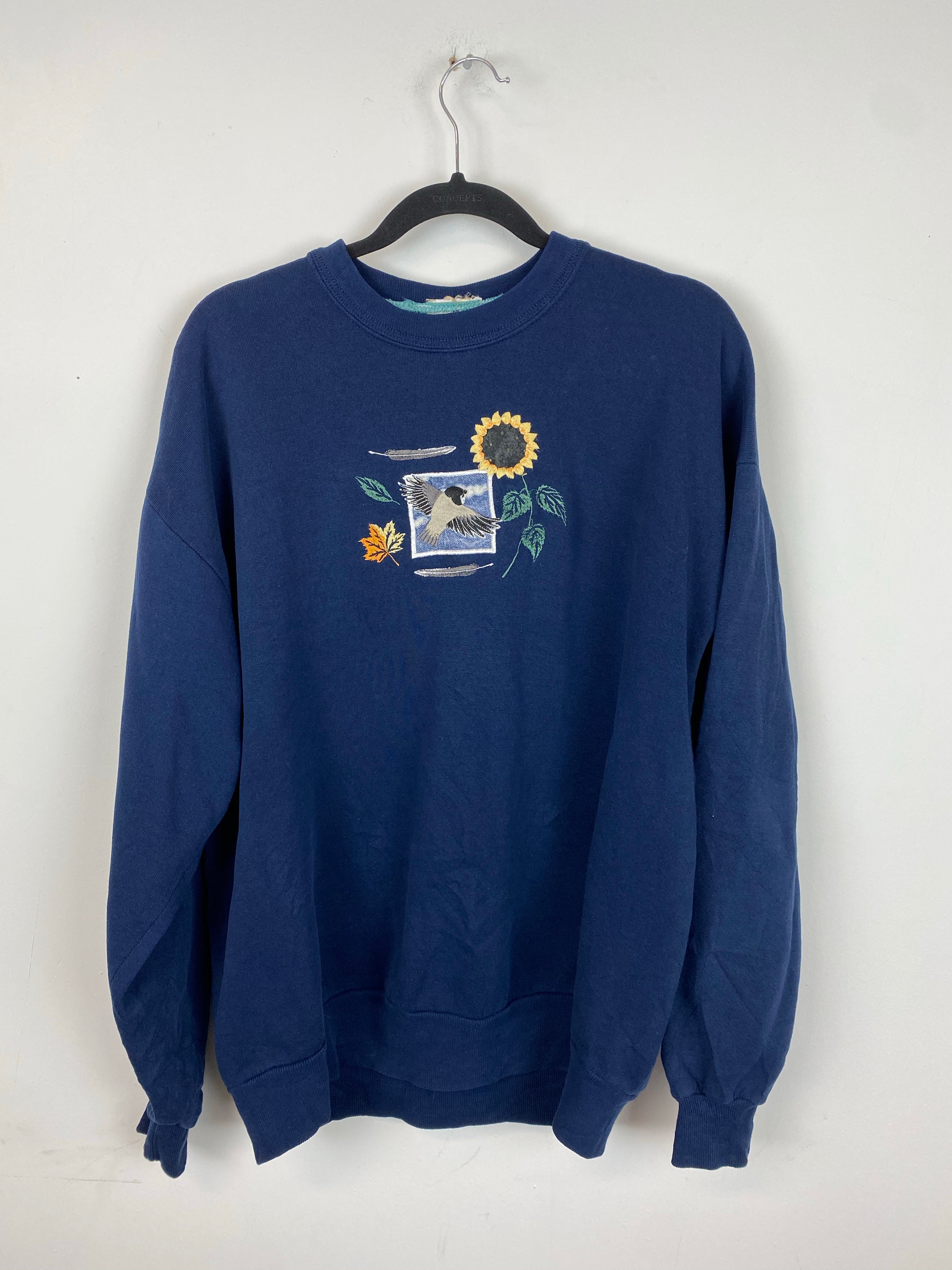 90s embroidered seasons crewneck - M