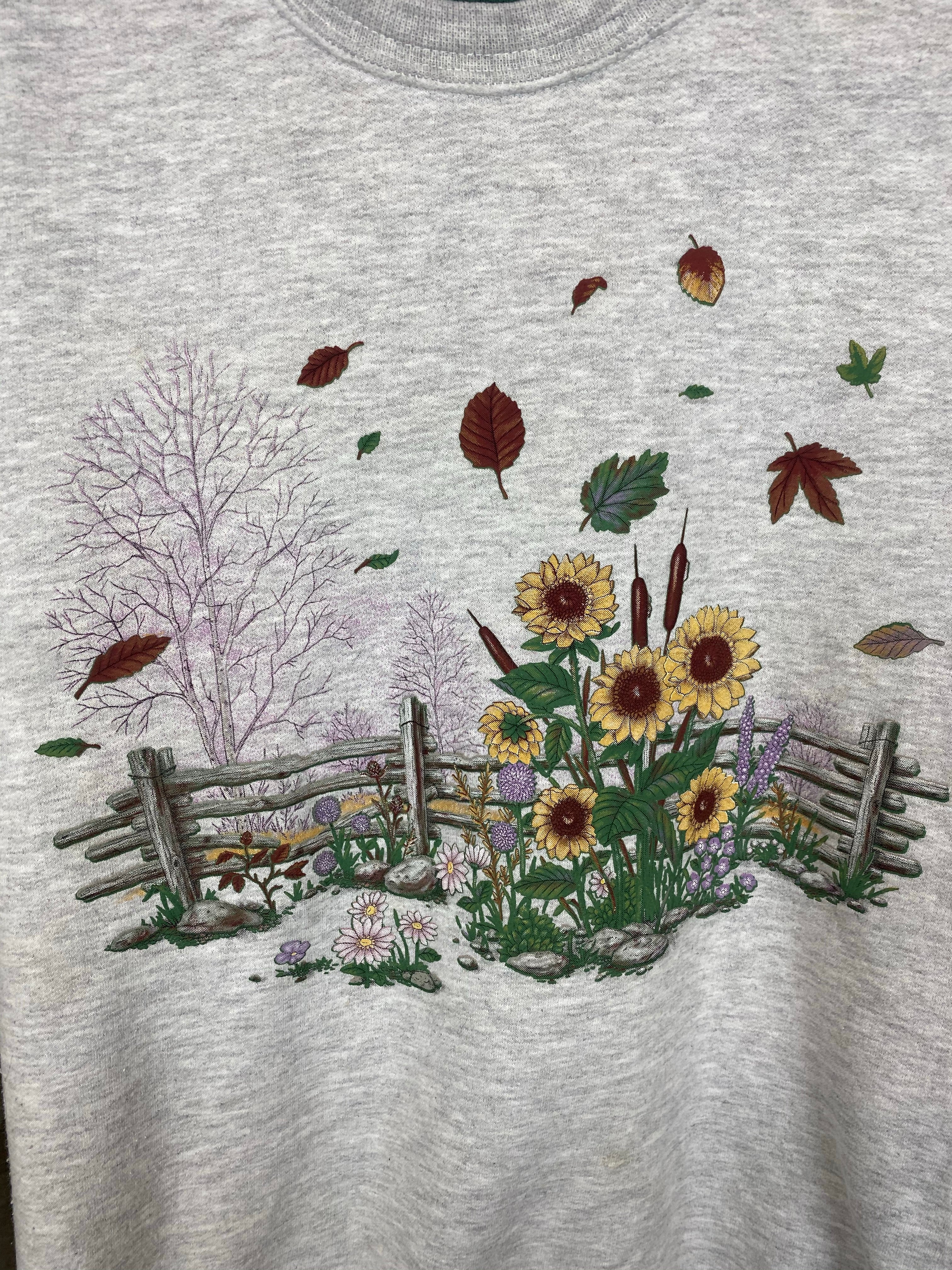 Vintage front and back daisy crewneck - M
