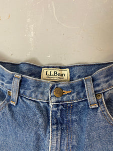 Vintage LL Bean High Waisted Frayed Denim Shorts - 30in