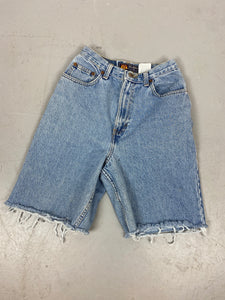 Vintage high waisted Route 66 frayed Denim shorts - 24in