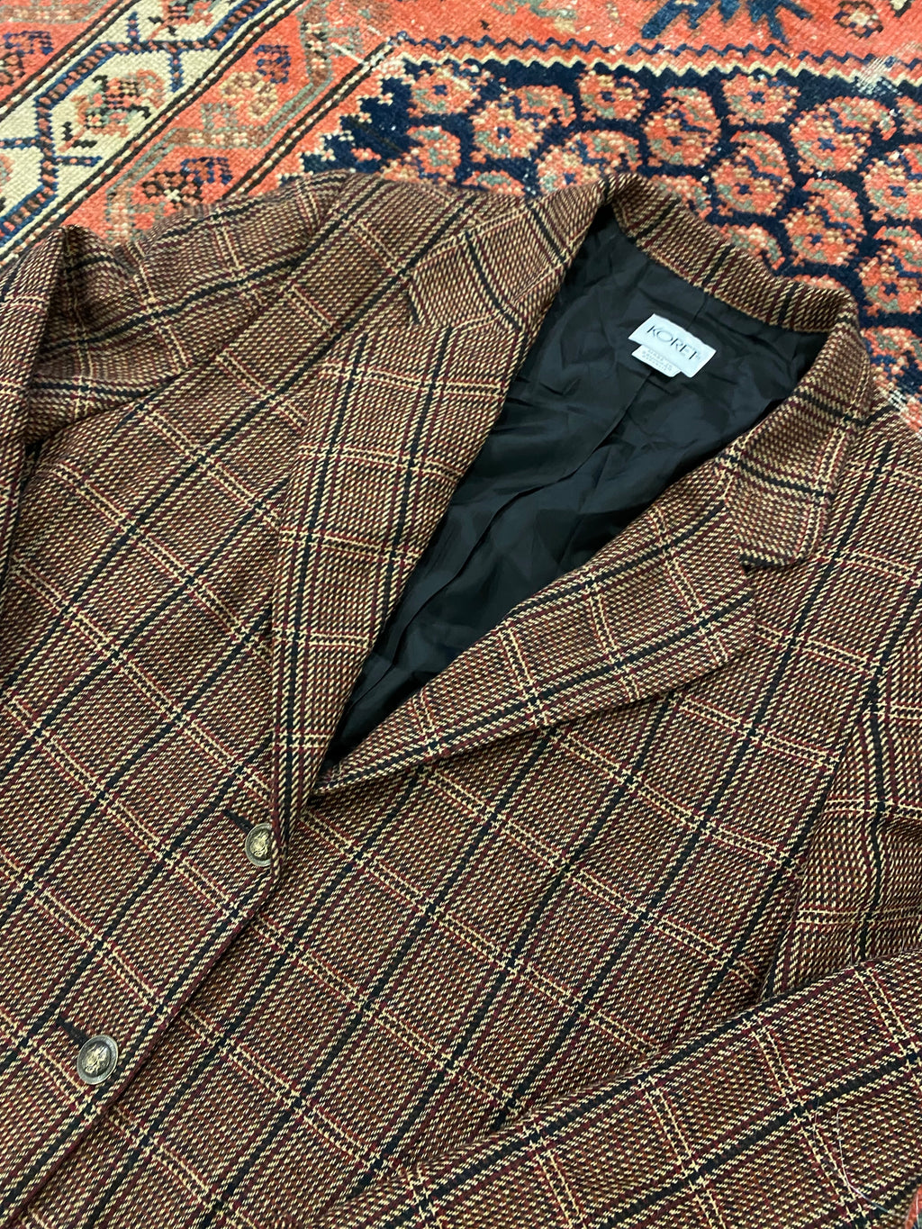 Vintage Plaid Blazer - L