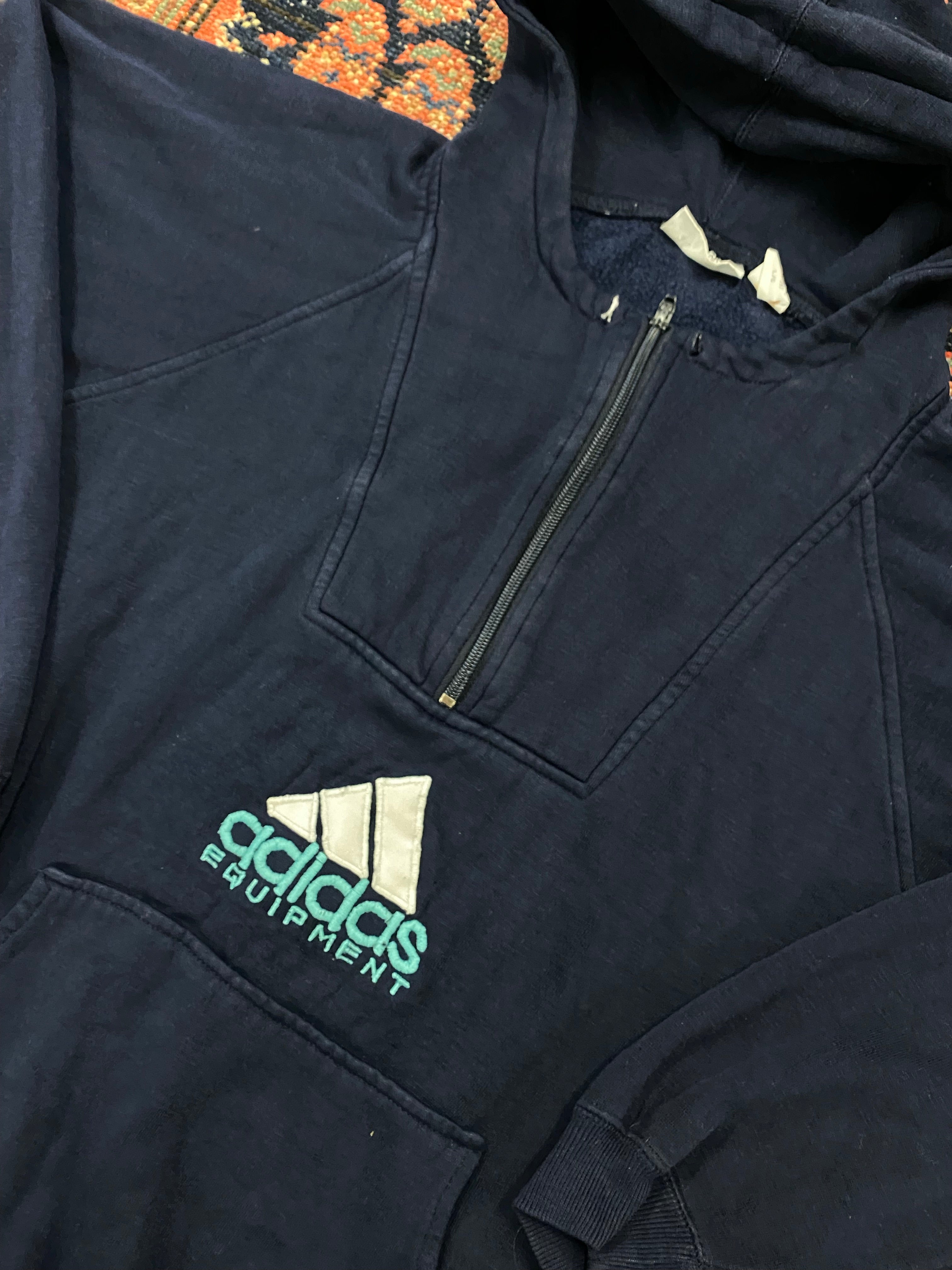 Vintage Adidas Equipment Quarter-zip Hoodie - M