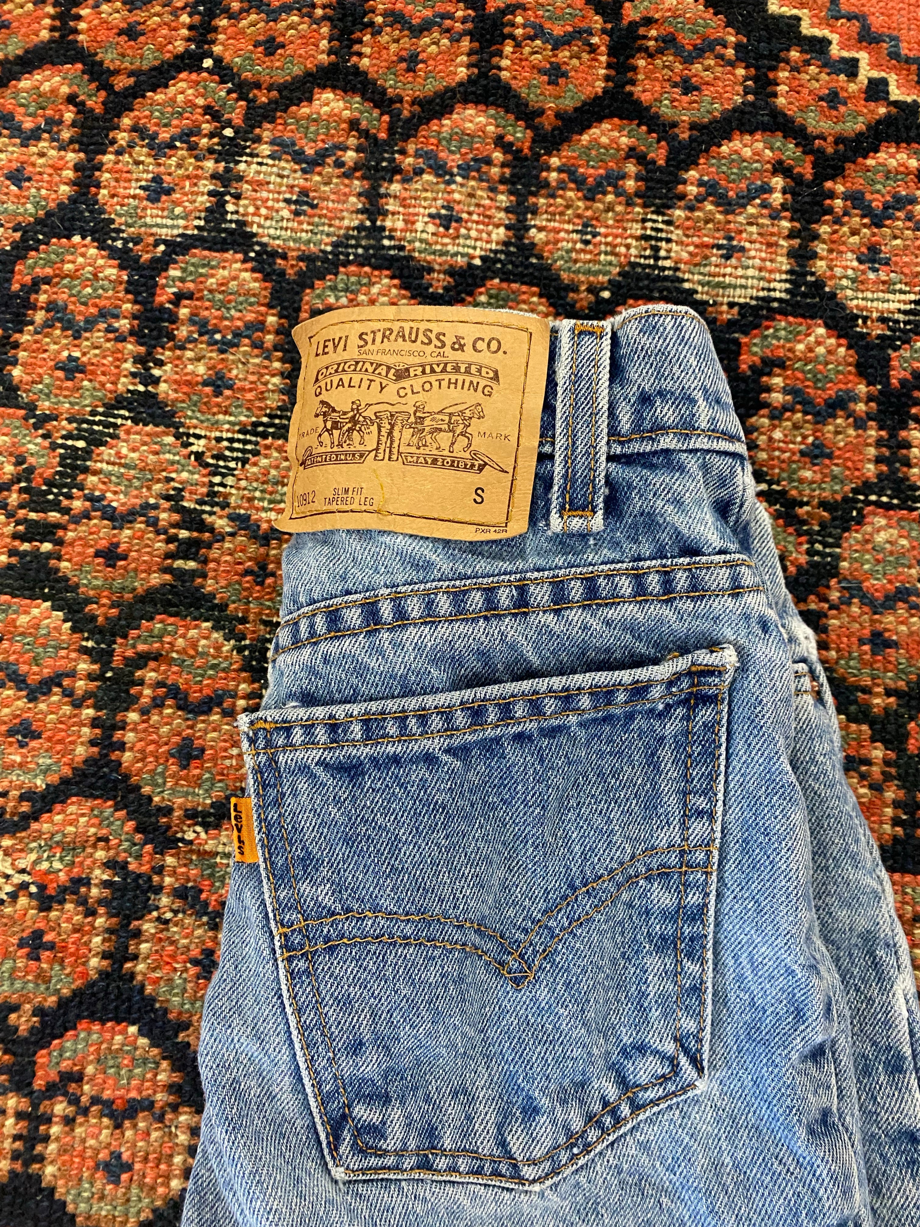 Vintage Orange Tab Levis Denim Shorts - 24in