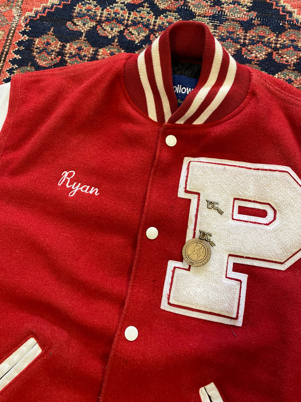 Vintage Front and back track varsity jacket - Medium