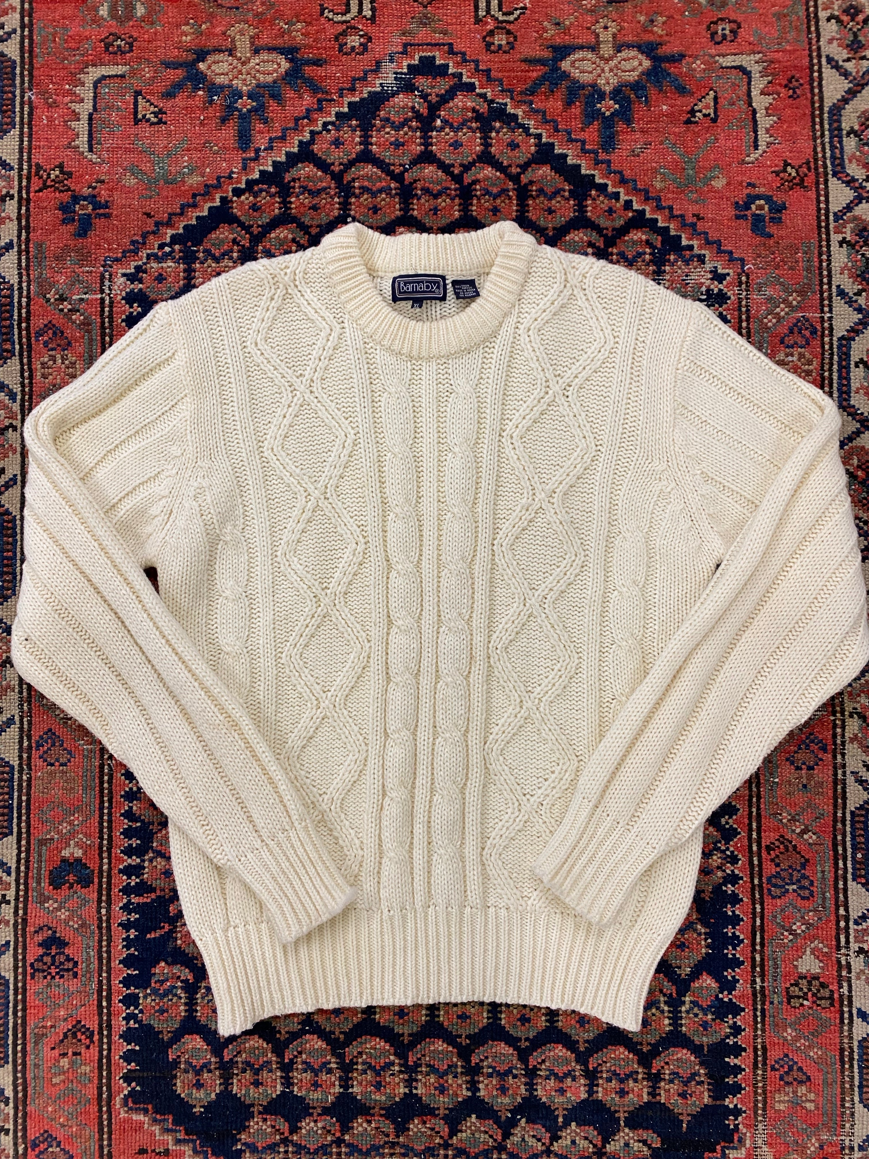 Vintage Cable Knit Sweater - S