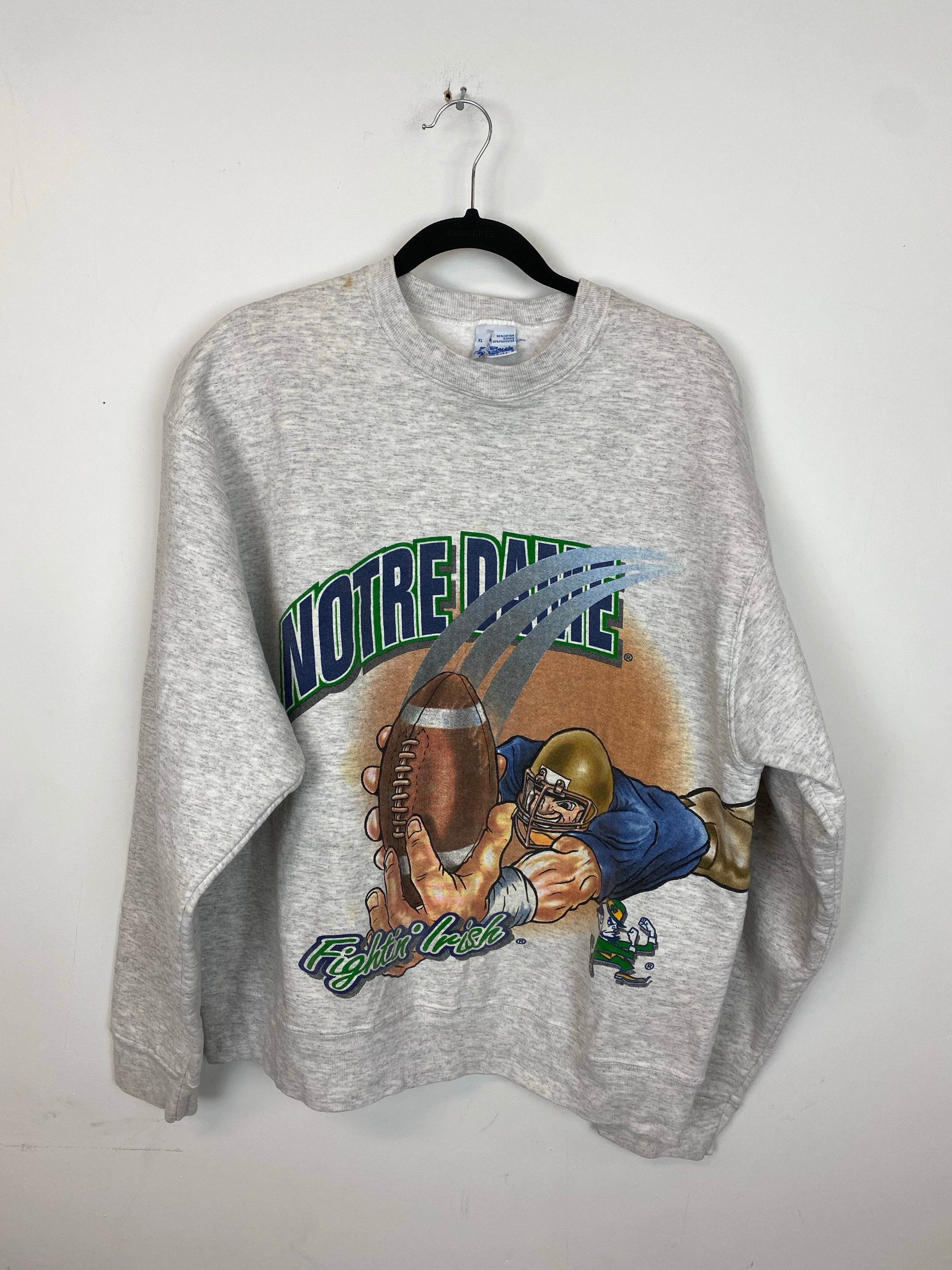 Vintage Front and Back Notre Dame Crewneck - L