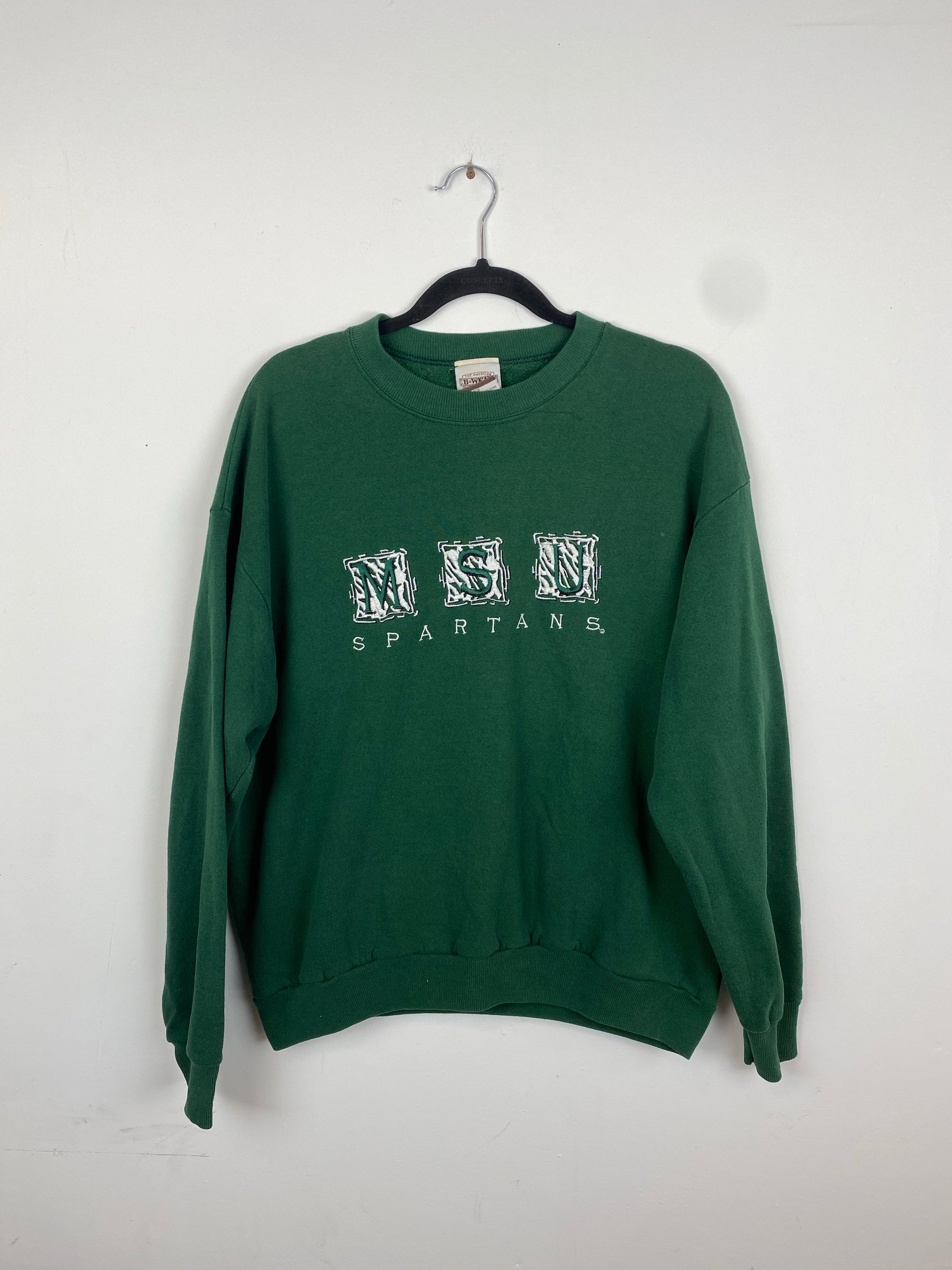 Embroidered Michigan State crewneck