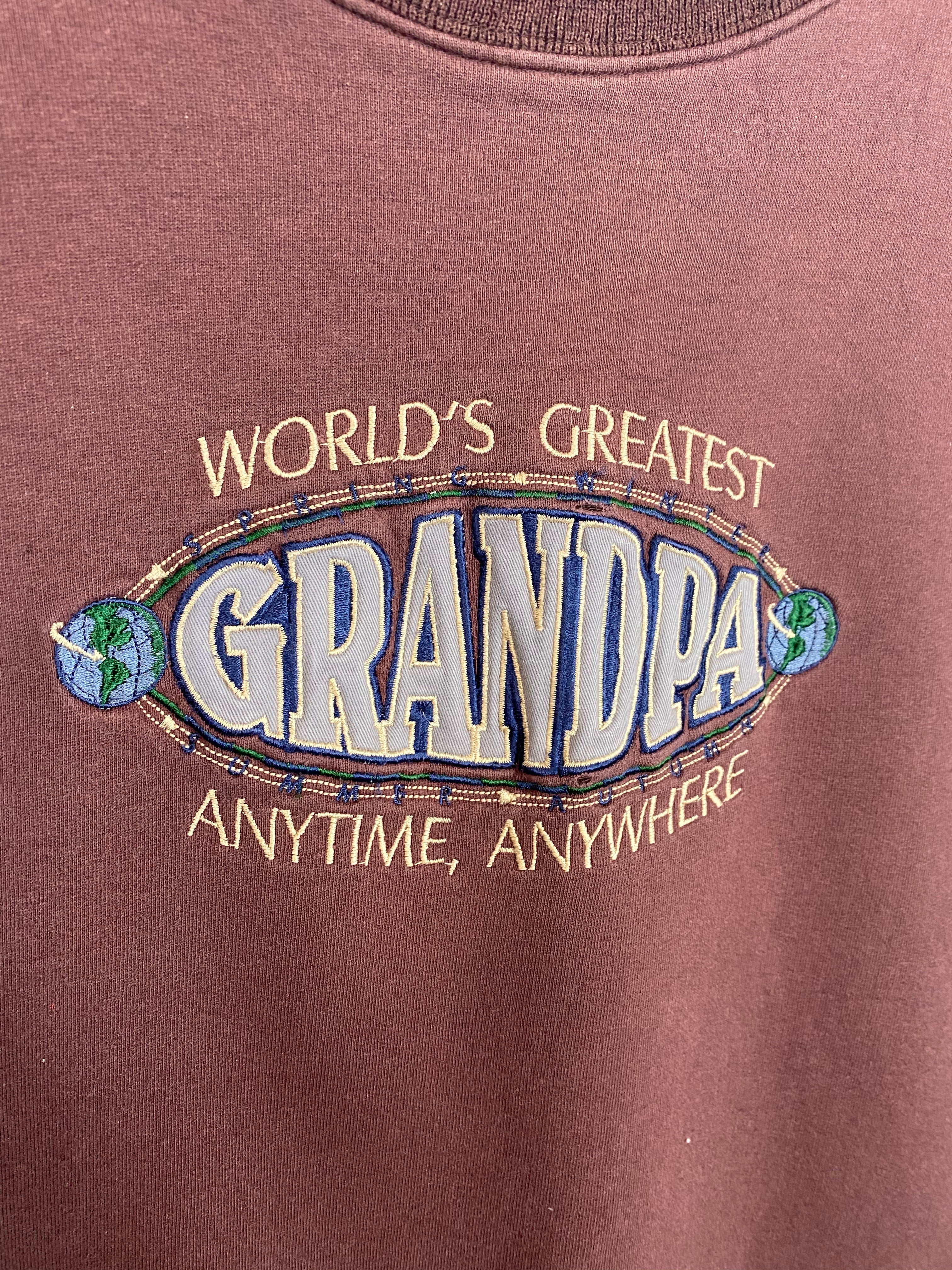 Vintage embroidered worlds greatest Grandpa crewneck - M/L