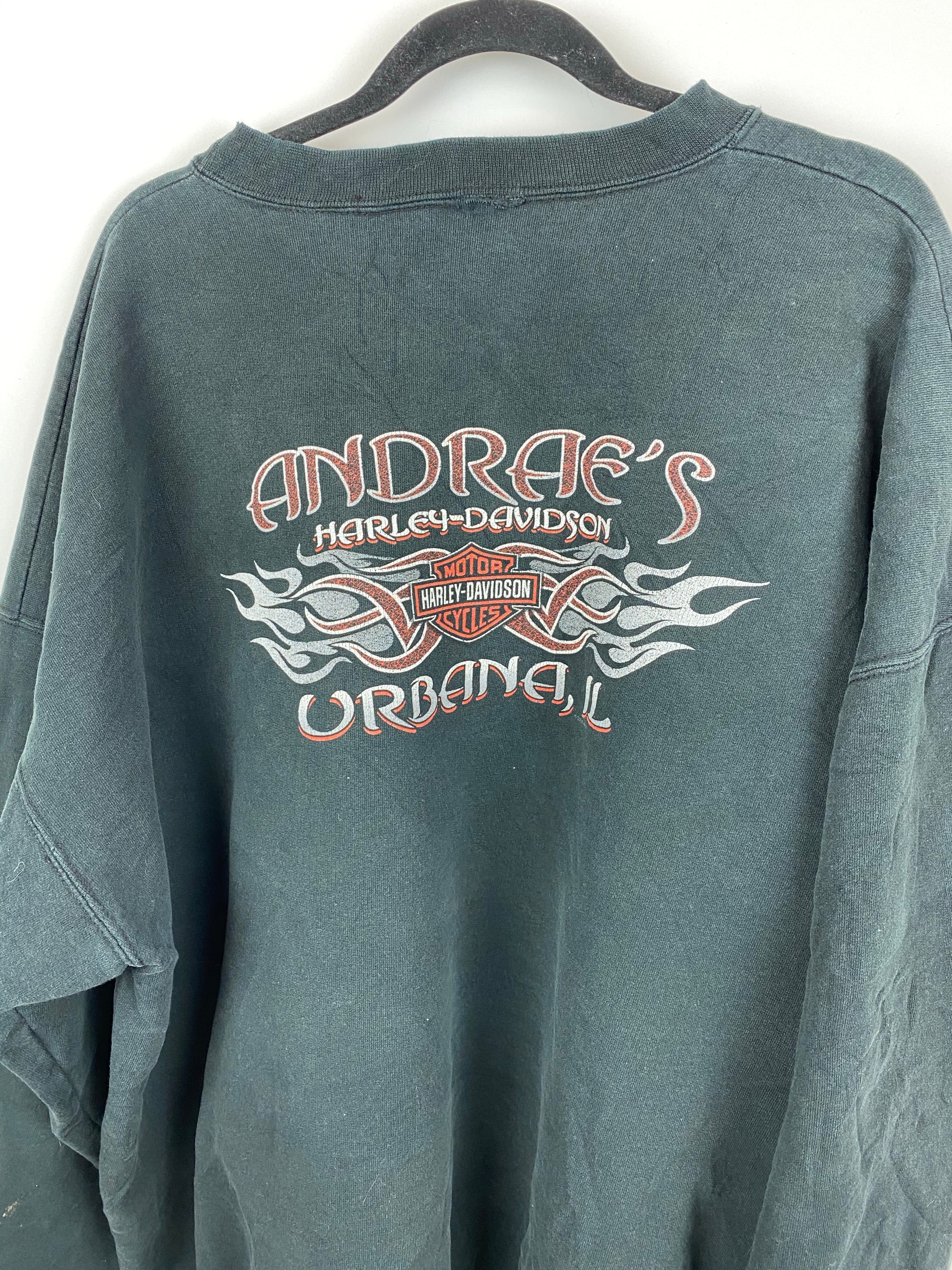 Thrashed oversized Harley Davidson crewneck