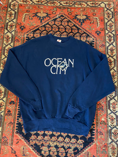 Vintage Embroidered Ocean City Crewneck - L