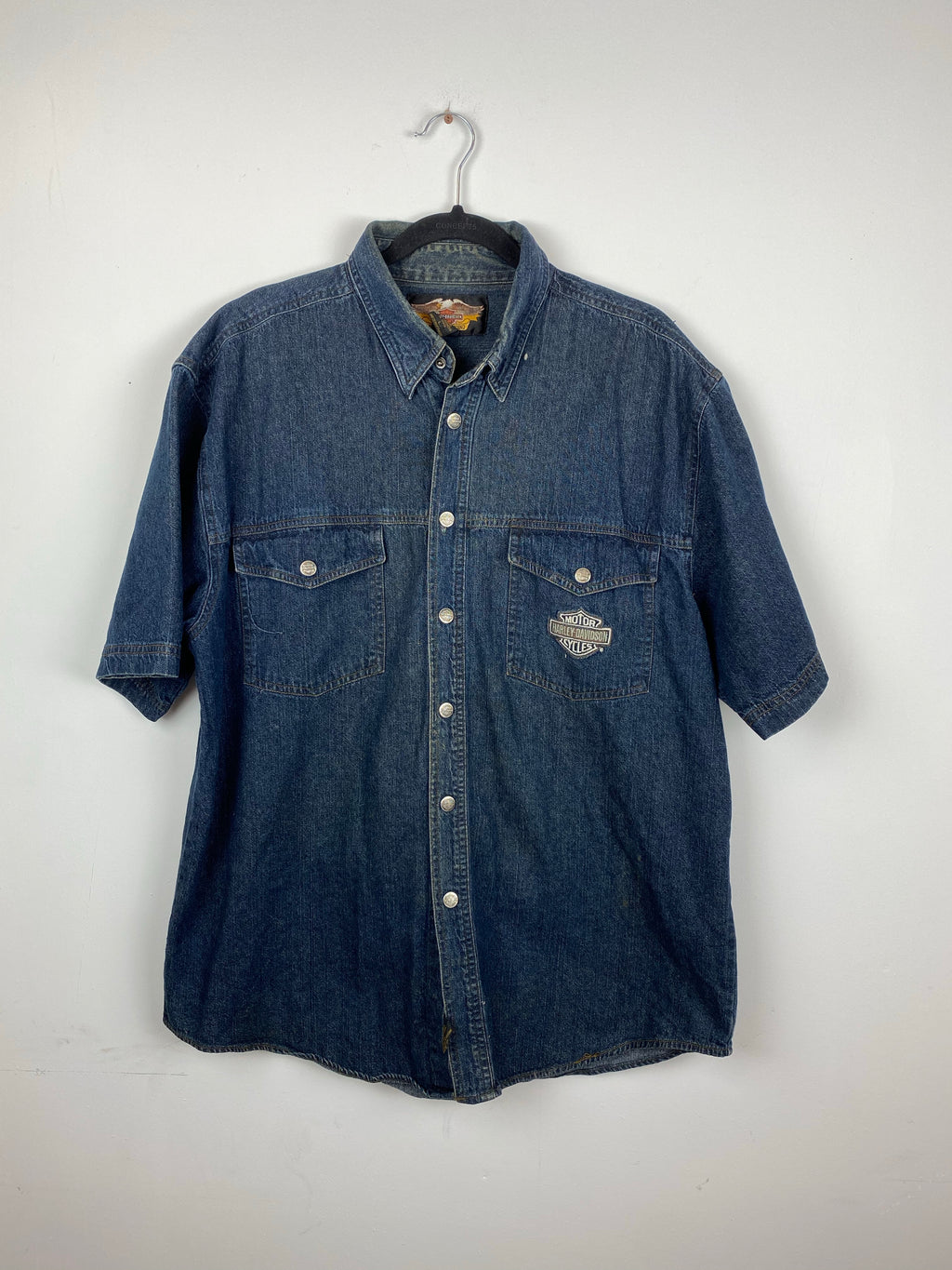 Short sleeve Denim Harley Davidson button up