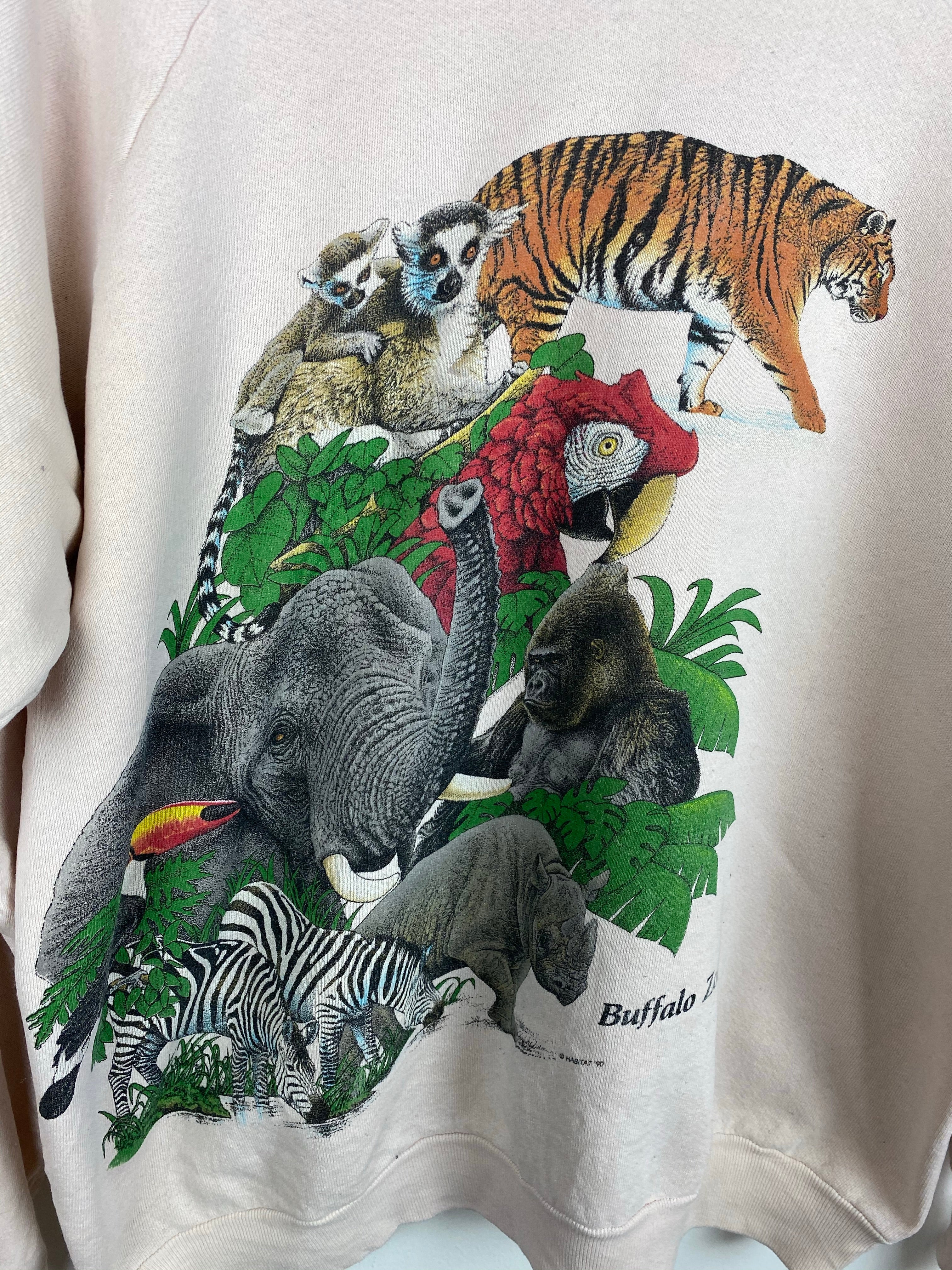 Pink 1990 Buffalo zoo crewneck