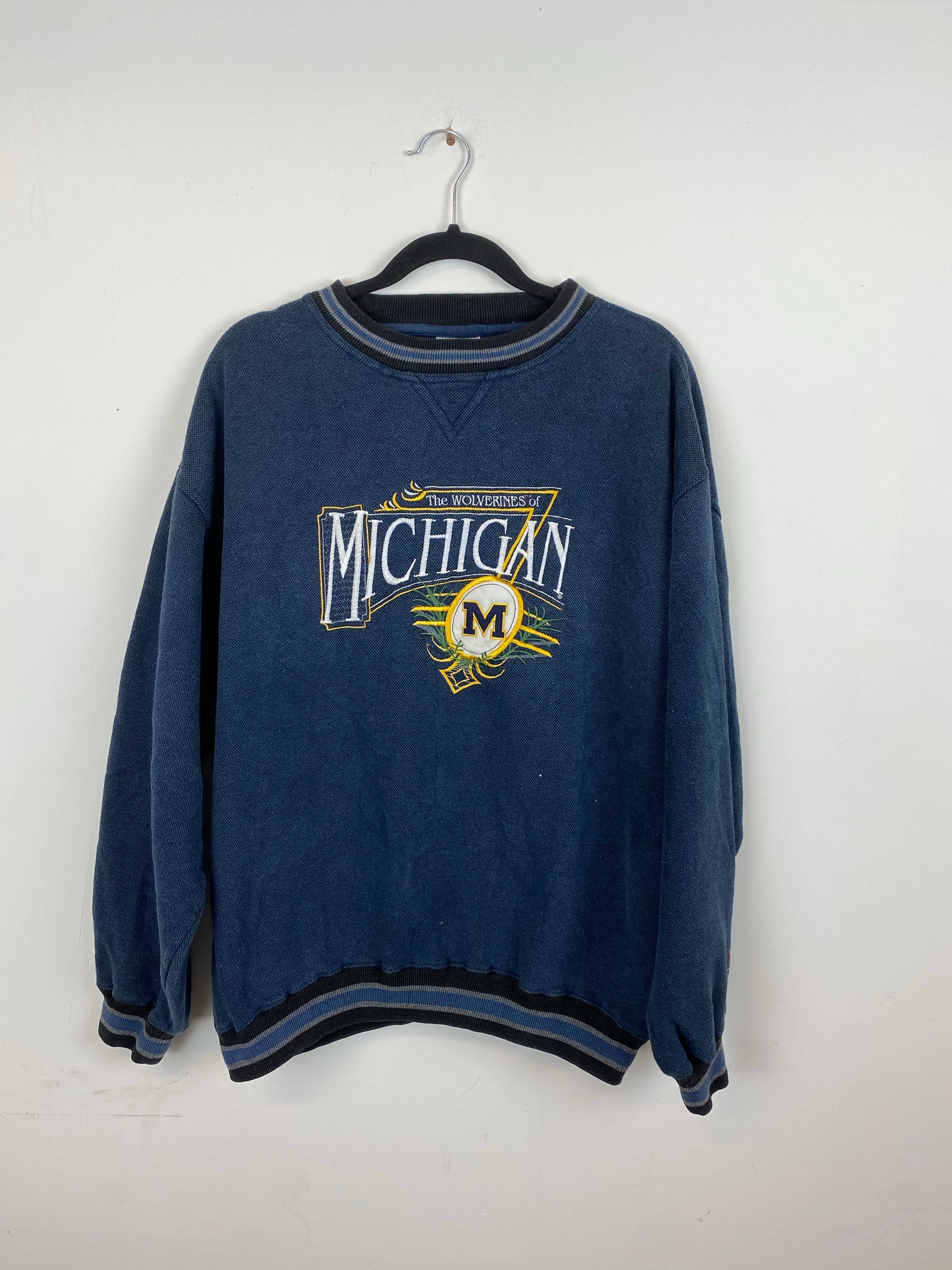 90s embroidered Michigan crewneck
