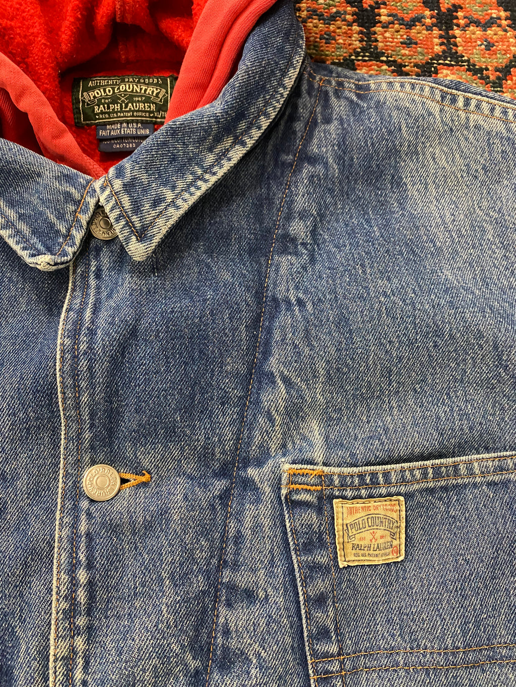 Vintage Hooded Polo Country Jacket - M