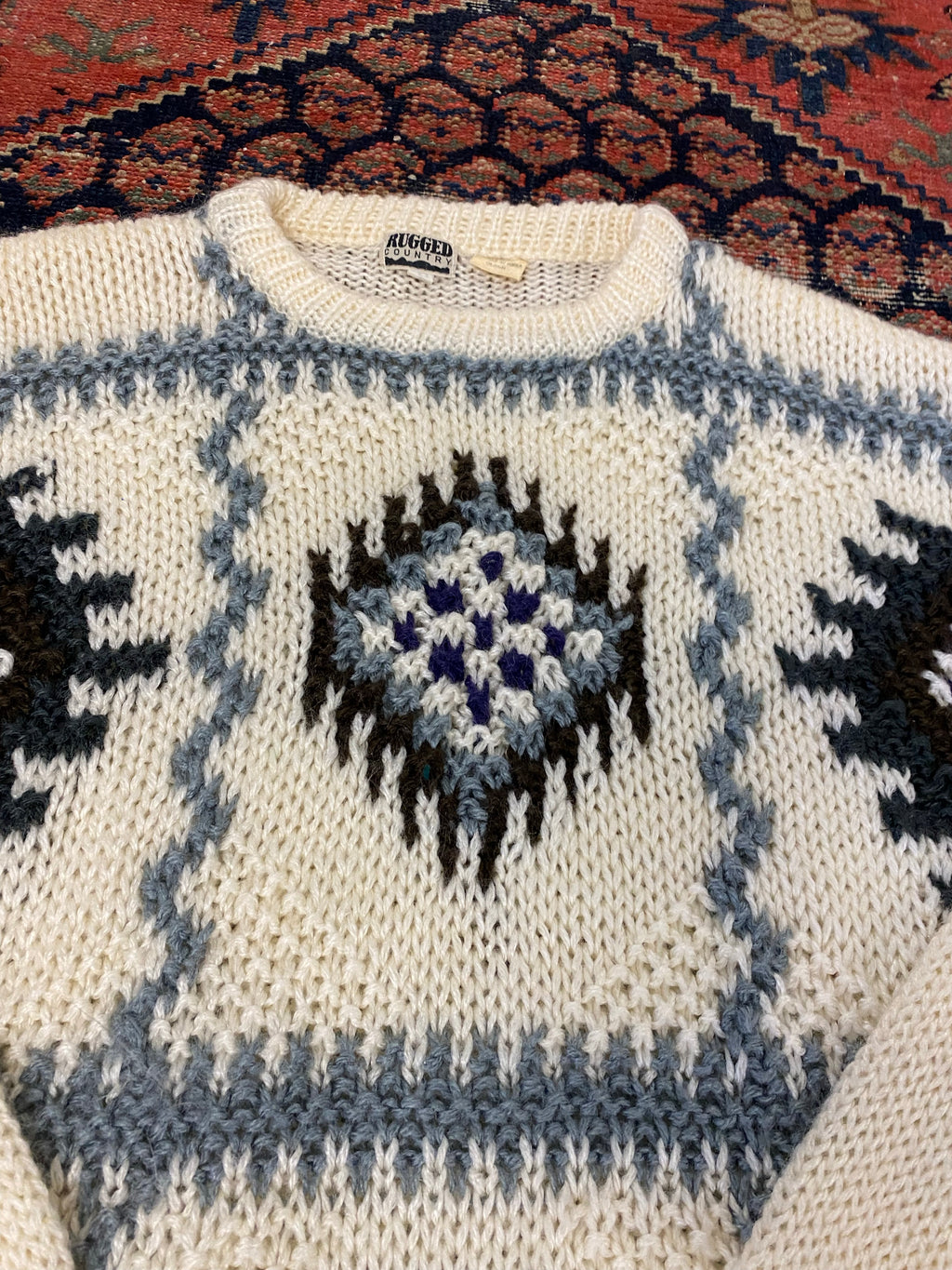 90s Creme Knitted Sweater - L