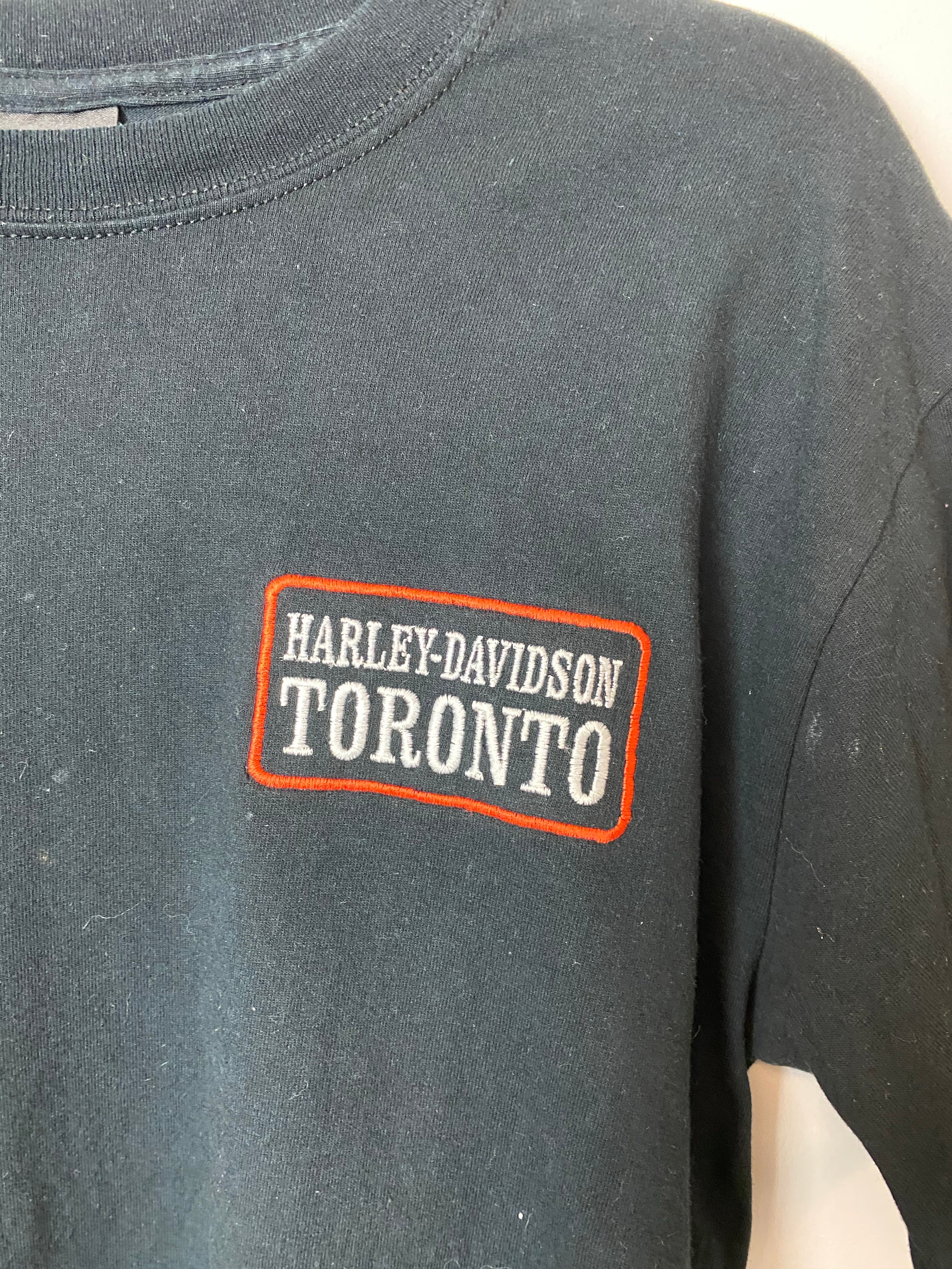 Vintage Embroidered Front And Back Harley Davidson Toronto T Shirt - S