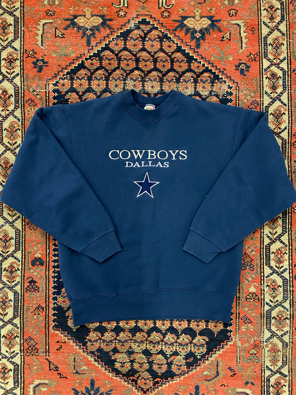 Vintage Embroidered Dallas Cowboys Crewneck - M