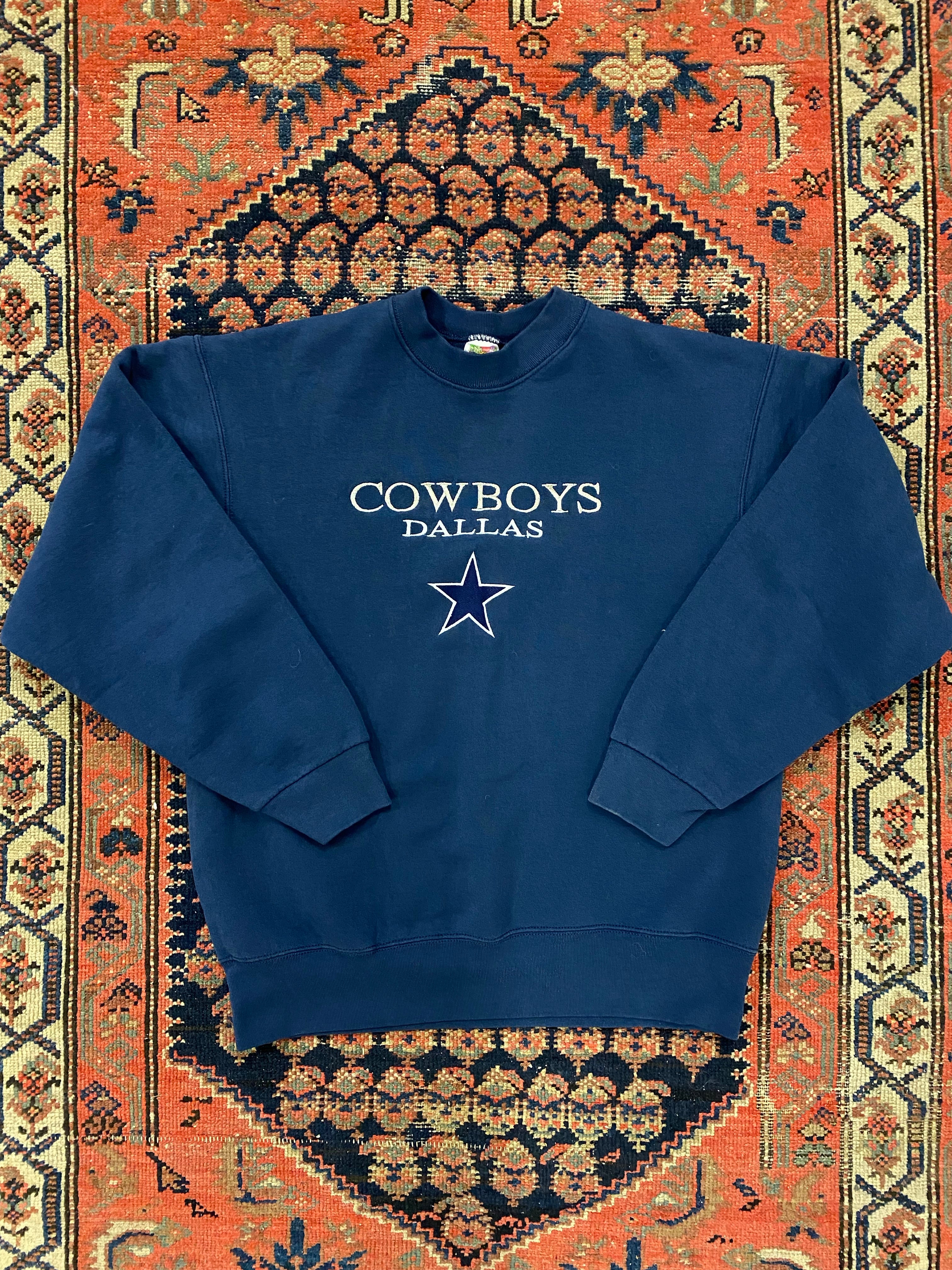 Vintage Embroidered Dallas Cowboys Crewneck - M