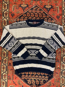 90 Patterned Knit Sweater - L