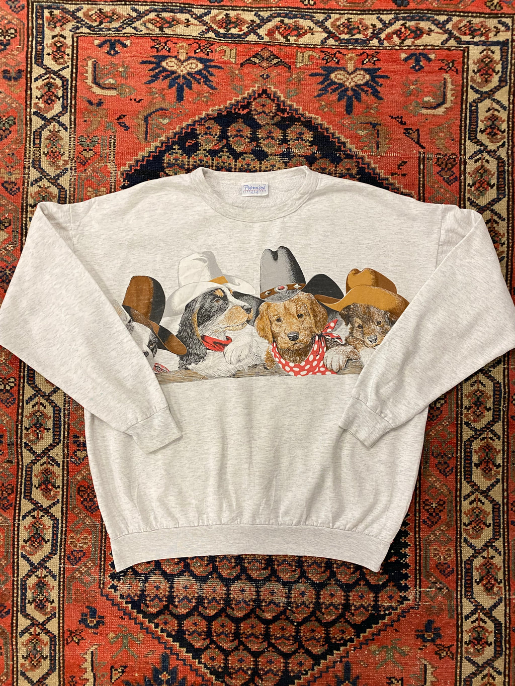 Vintage Front And Back Dog Crewneck - L