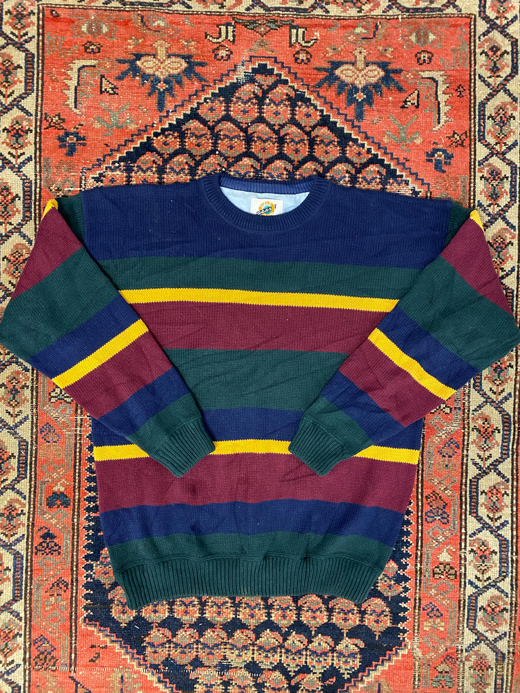Vintage Striped Knit Sweater - L