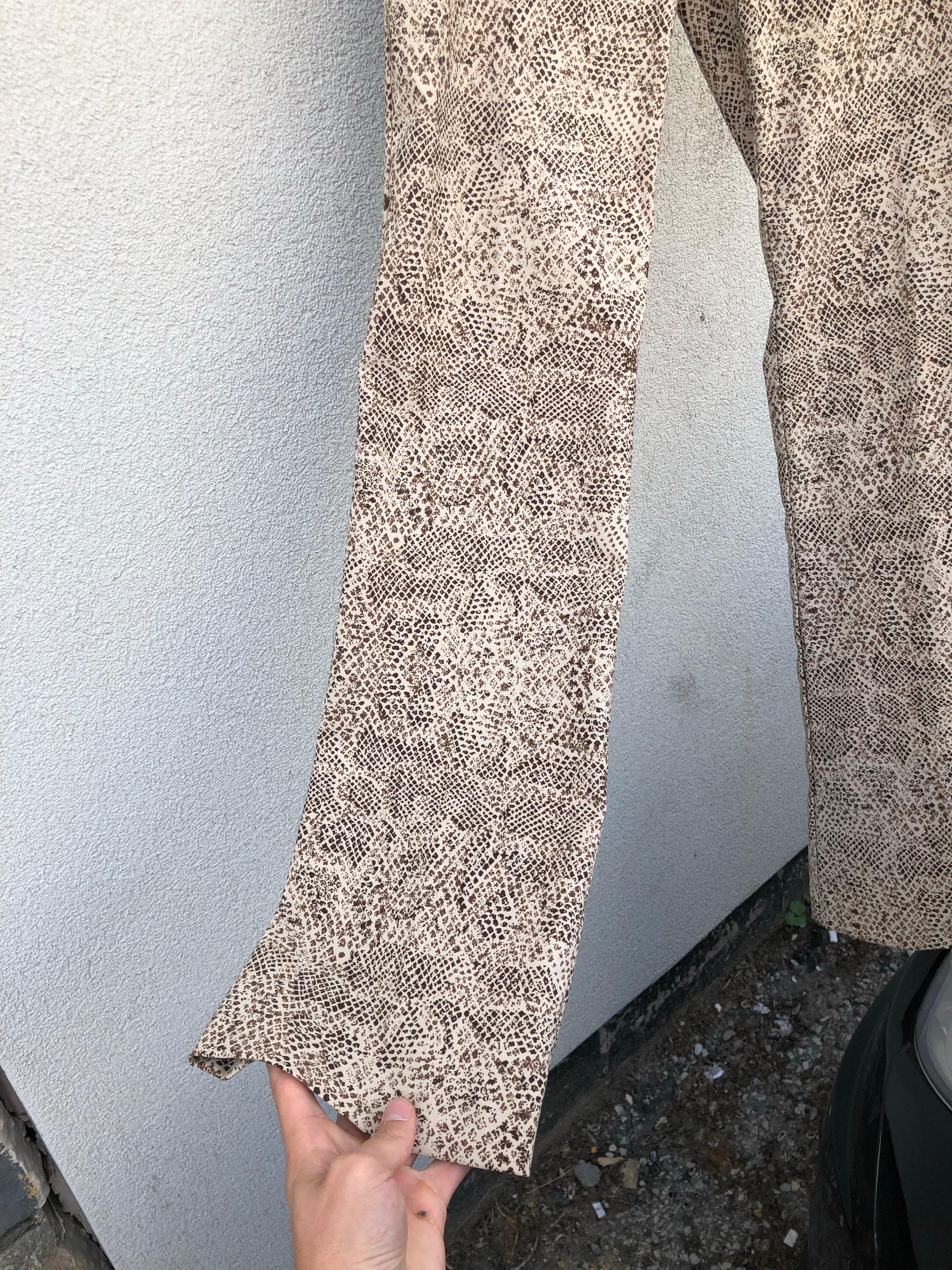 Vintage Patterned Pants With Slight Flare