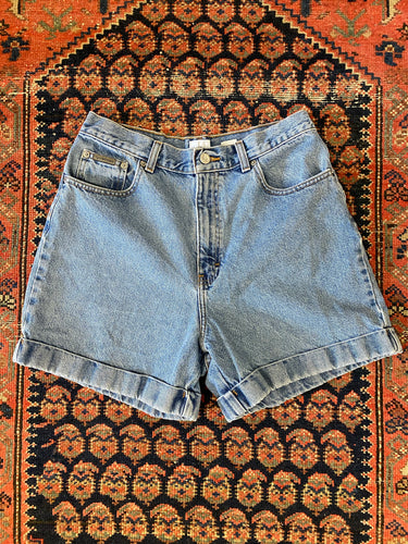 90s High Waisted Calvin Klein Cuffed Denim Shorts - 29in