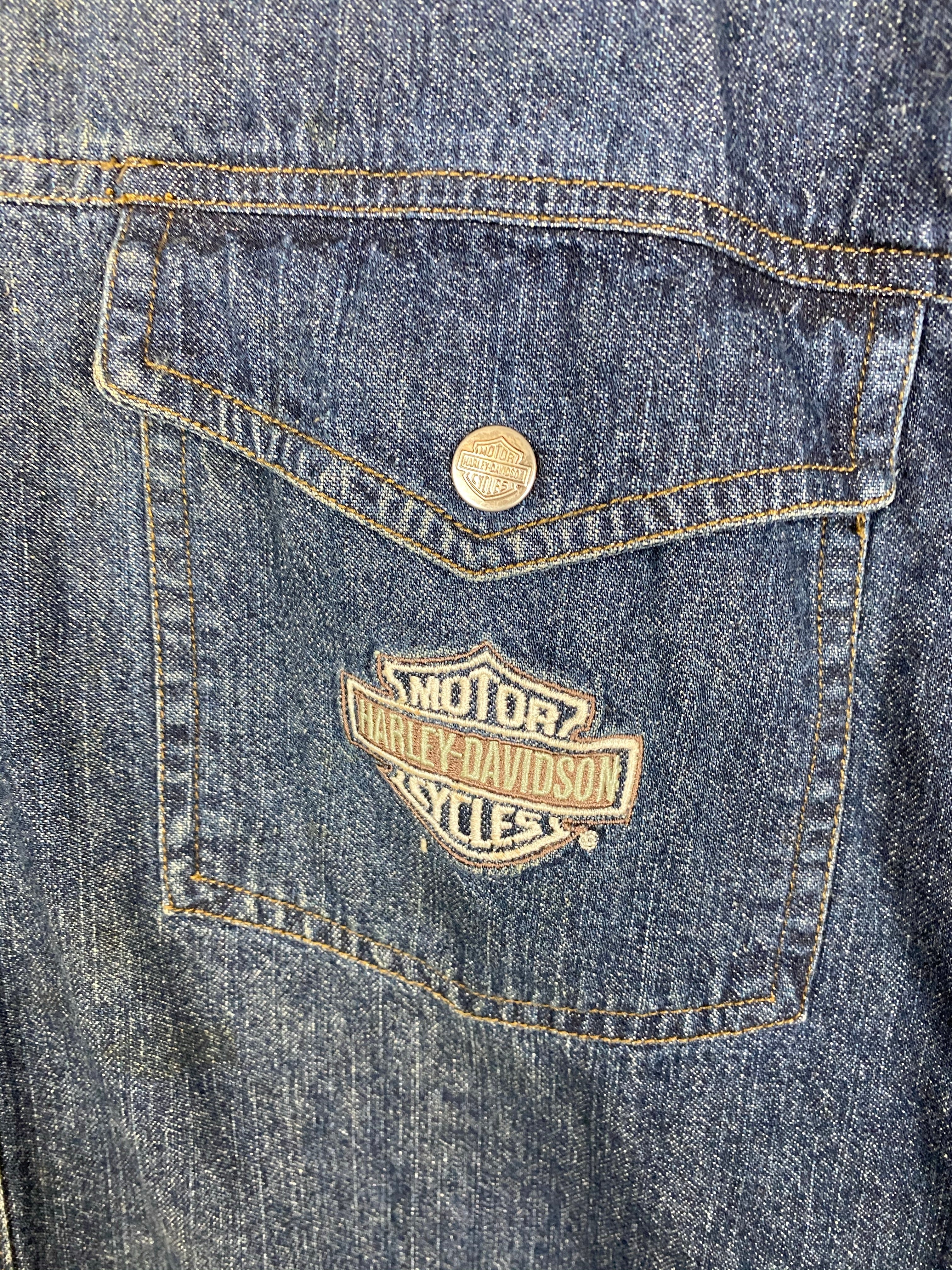 Short sleeve Denim Harley Davidson button up