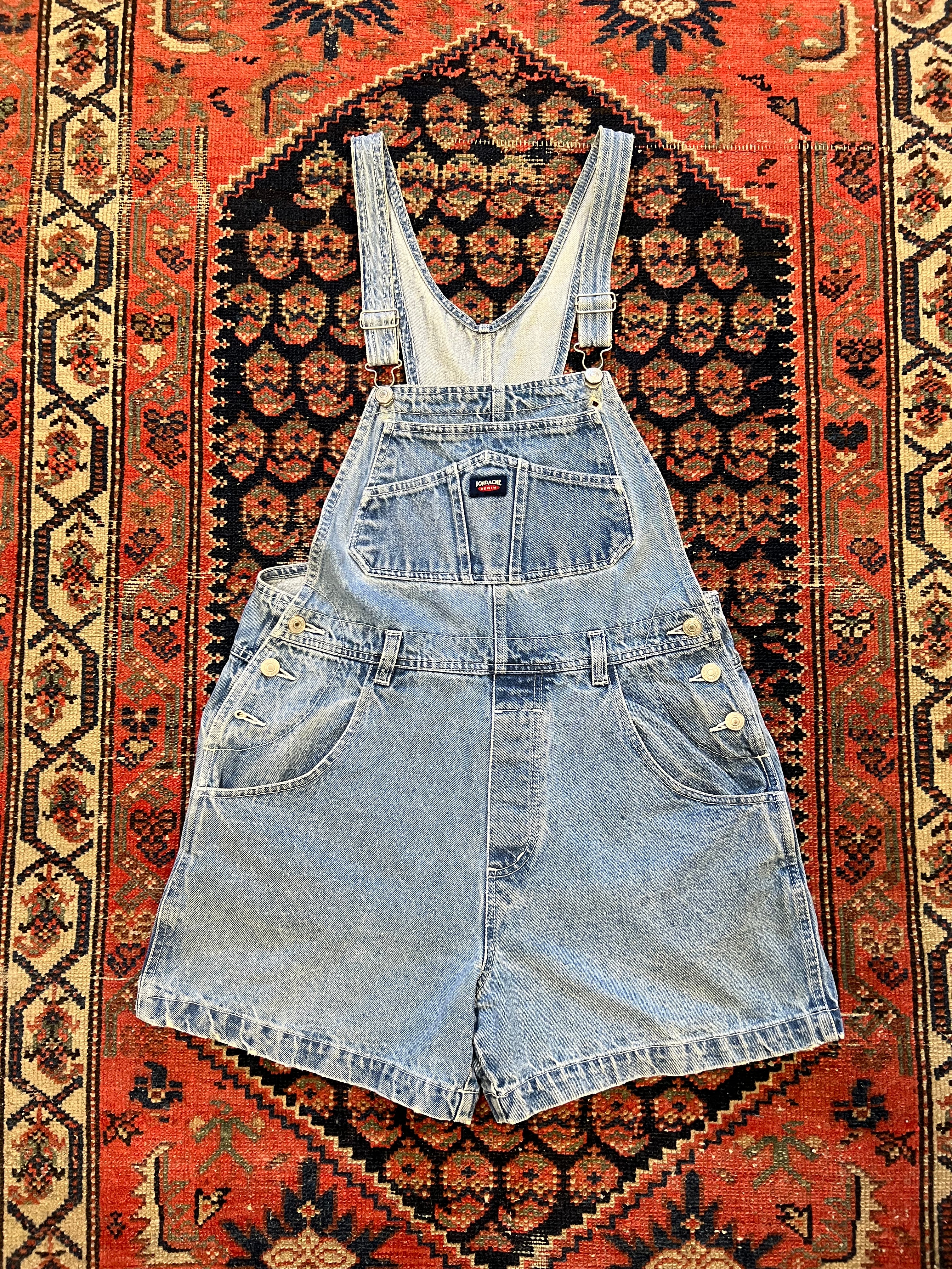 VINTAGE JORDACHE DENIM SHORT OVERALLS - S/M