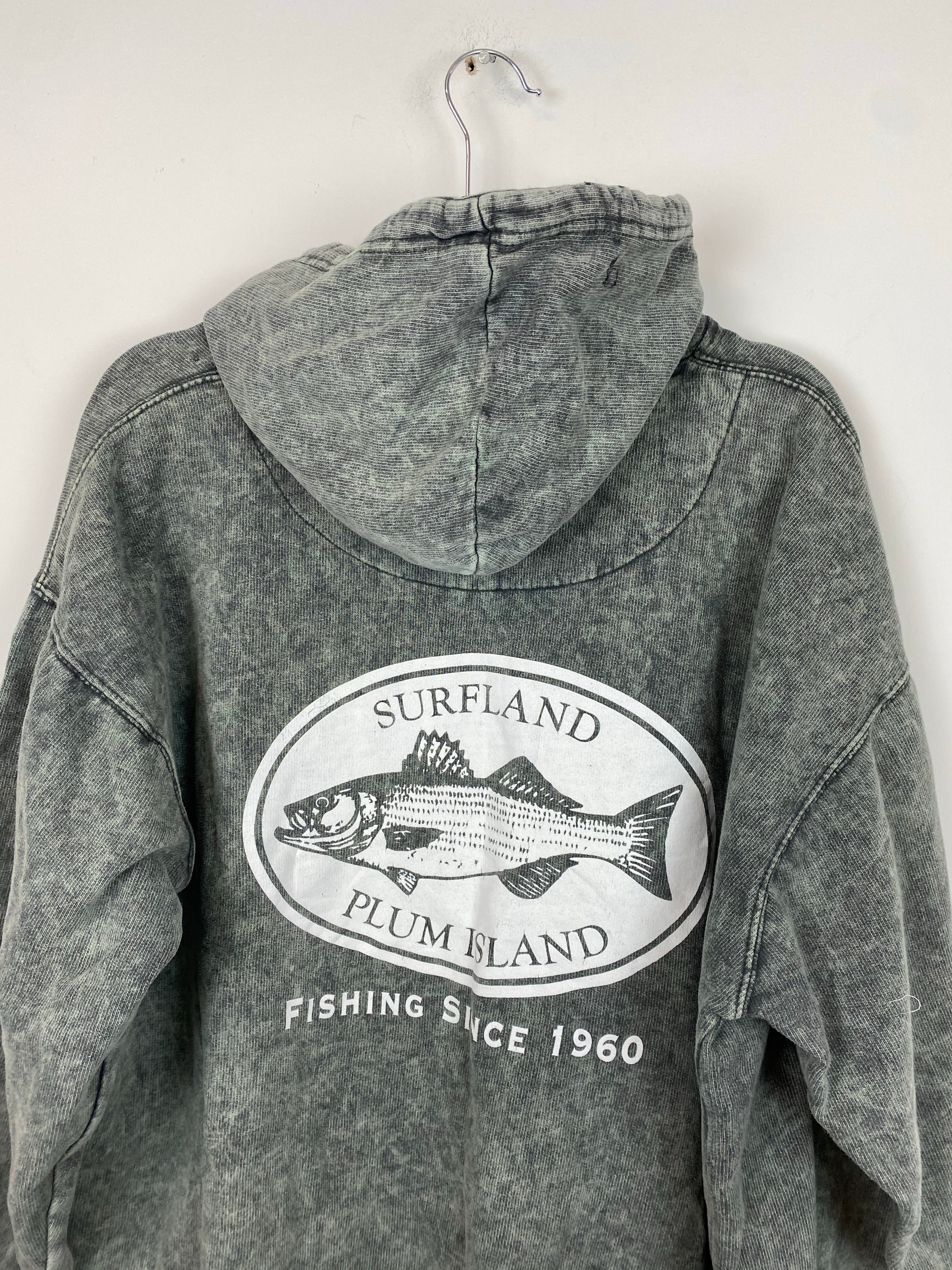 Vintage stone wash Plum Island hoodie - L