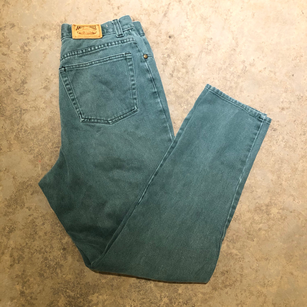 Vintage American Eagle Tinted Green Denim Jeans
