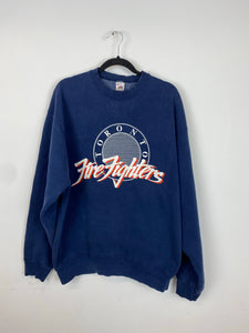 90s Heavy weight Toronto Fire fighters crewneck - XL