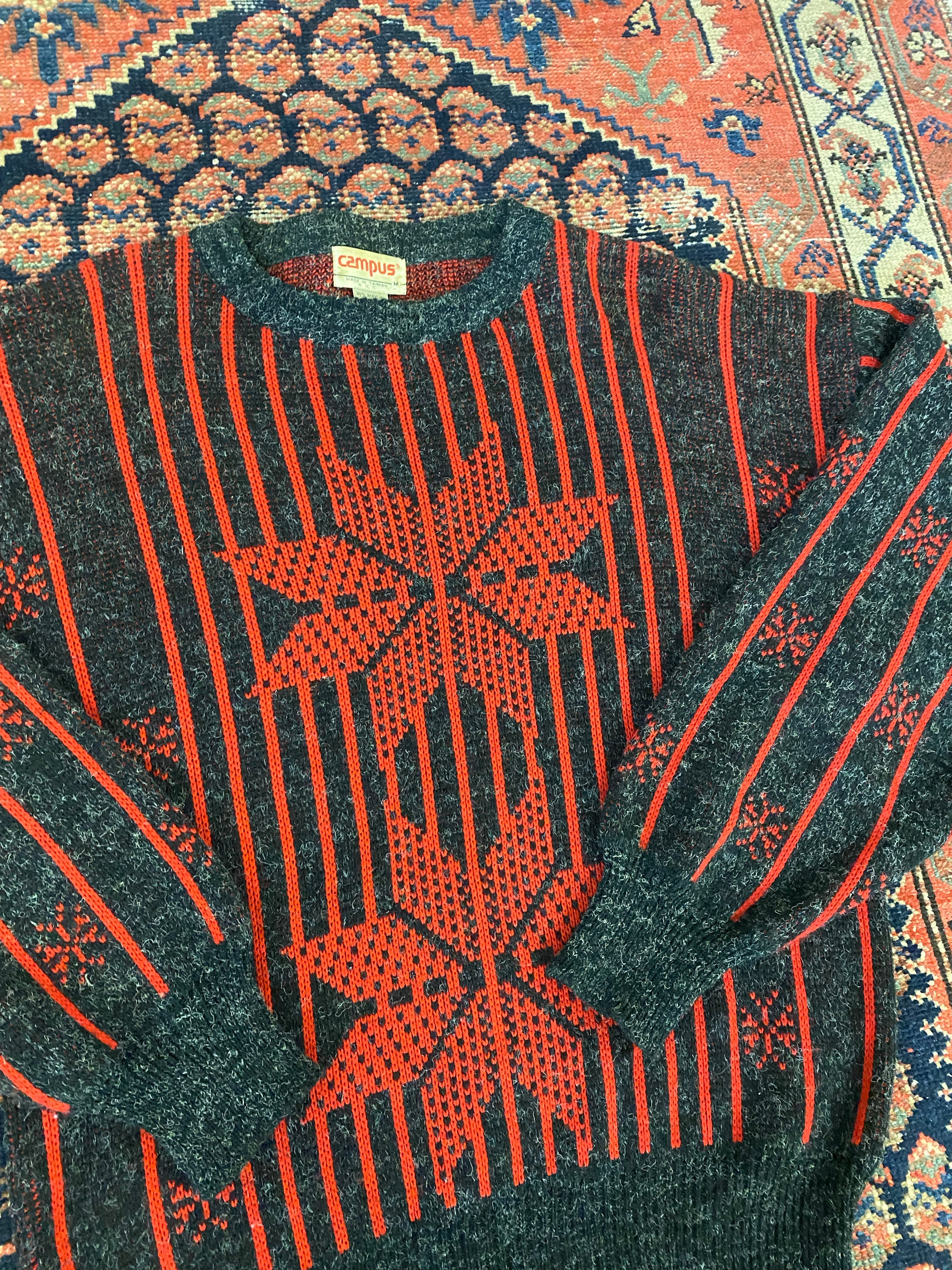 Vintage Stripped Knit Sweater - L