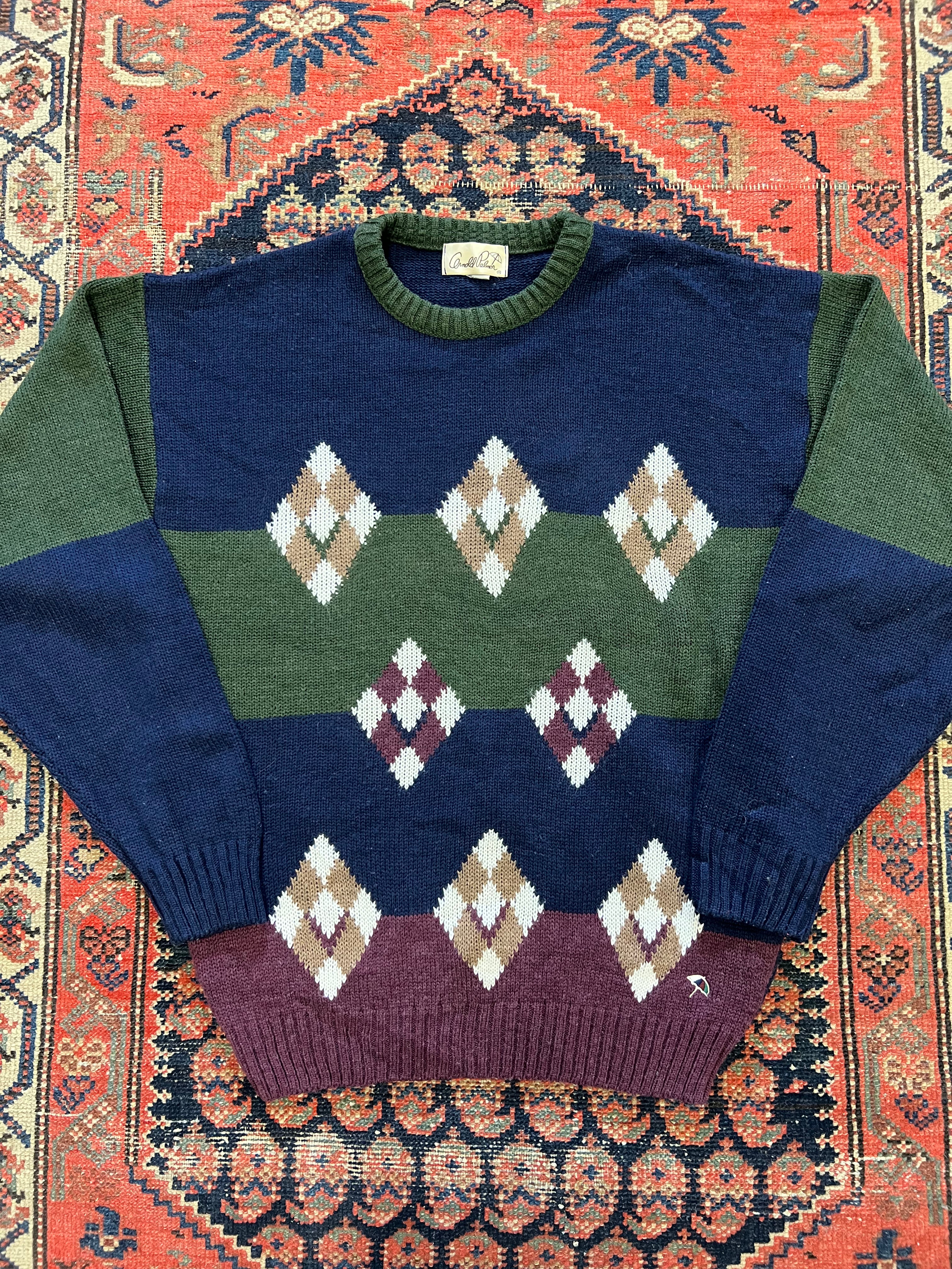 VINTAGE PATTERNED KNIT SWEATER - M/L