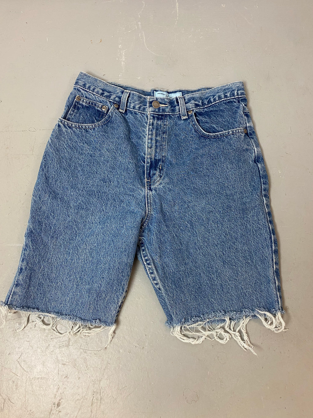 90s High Waisted Frayed Denim Shorts - 30in