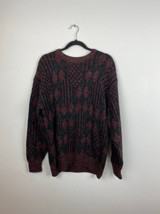 90s printed knit sweater