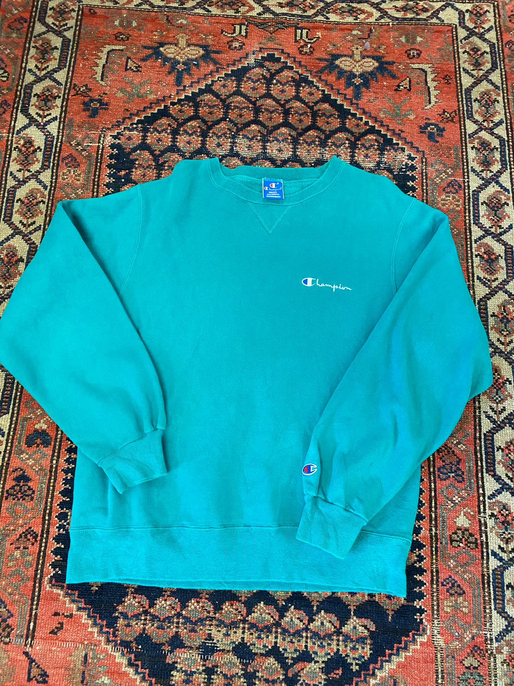 90s Made In USA Champion Script Crewneck - L