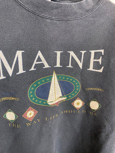 Vintage faded Maine crewneck