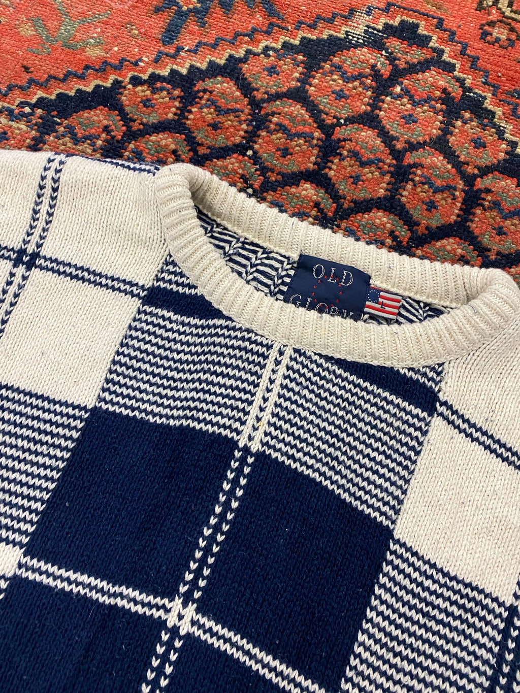 90s Patterned Knit Sweater - L