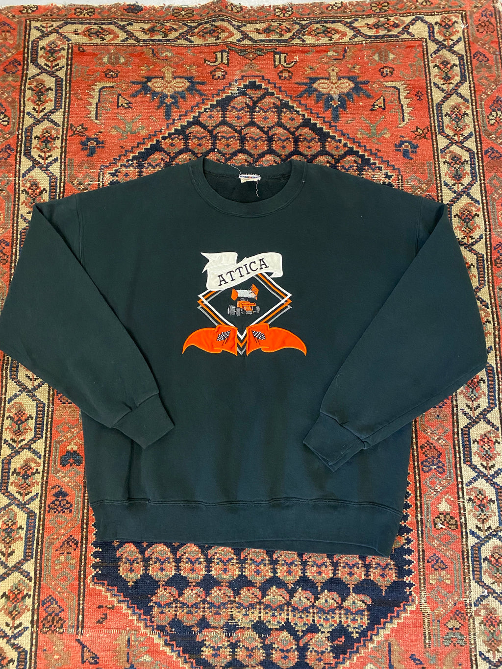 Vintage Embroidered Racing Crewneck - L