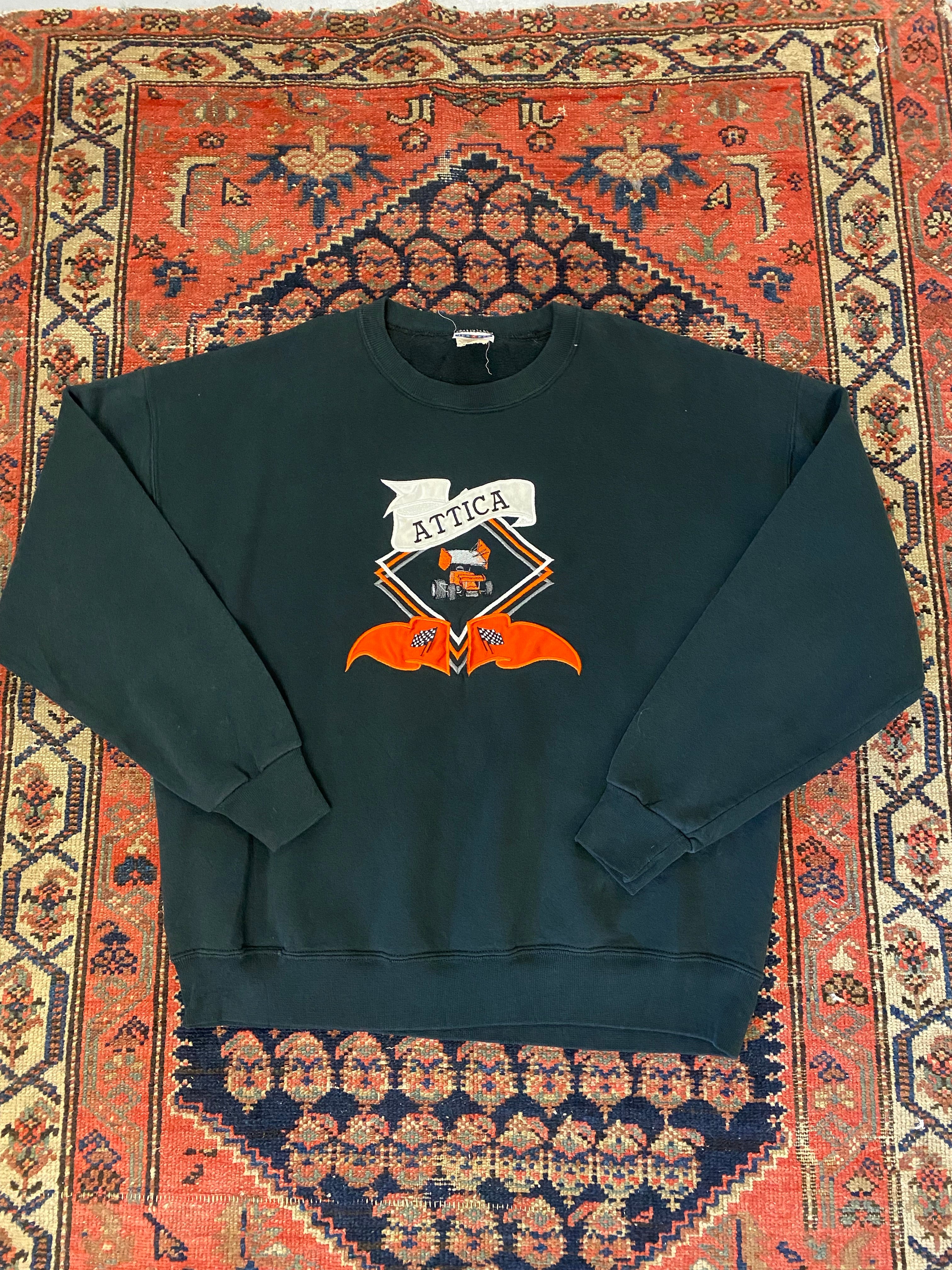 Vintage Embroidered Racing Crewneck - L