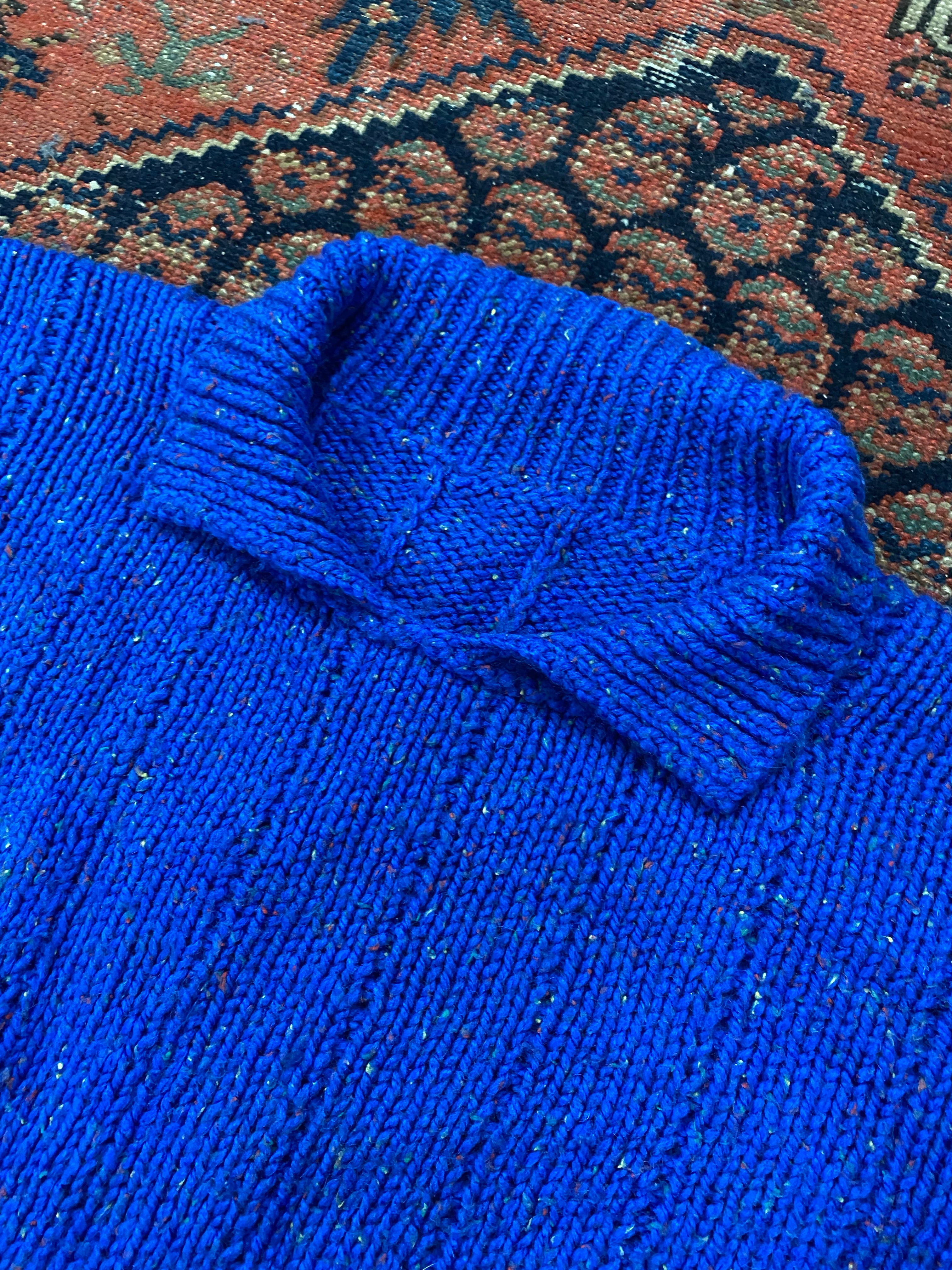 Vintage Collared Knit Sweater - L