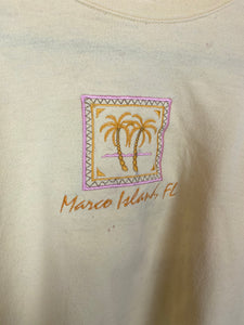 Yellow embroidered Marco Island crewneck