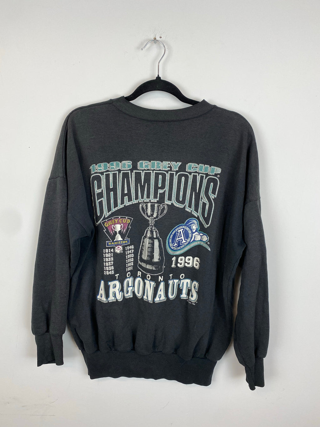 1996 Toronto Argonauts grey cup crewneck