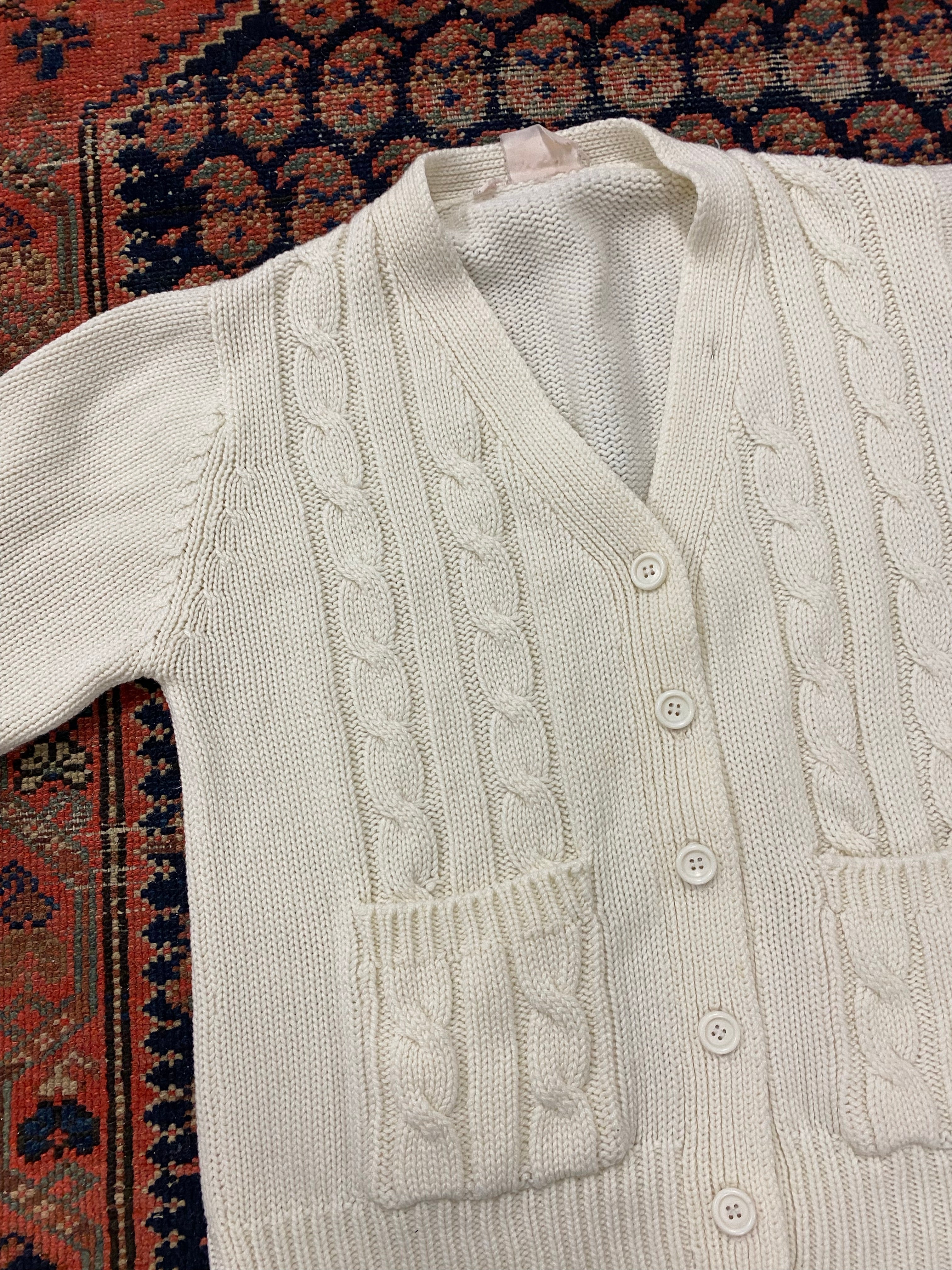 Vintage Cable Knit Cardigan - S