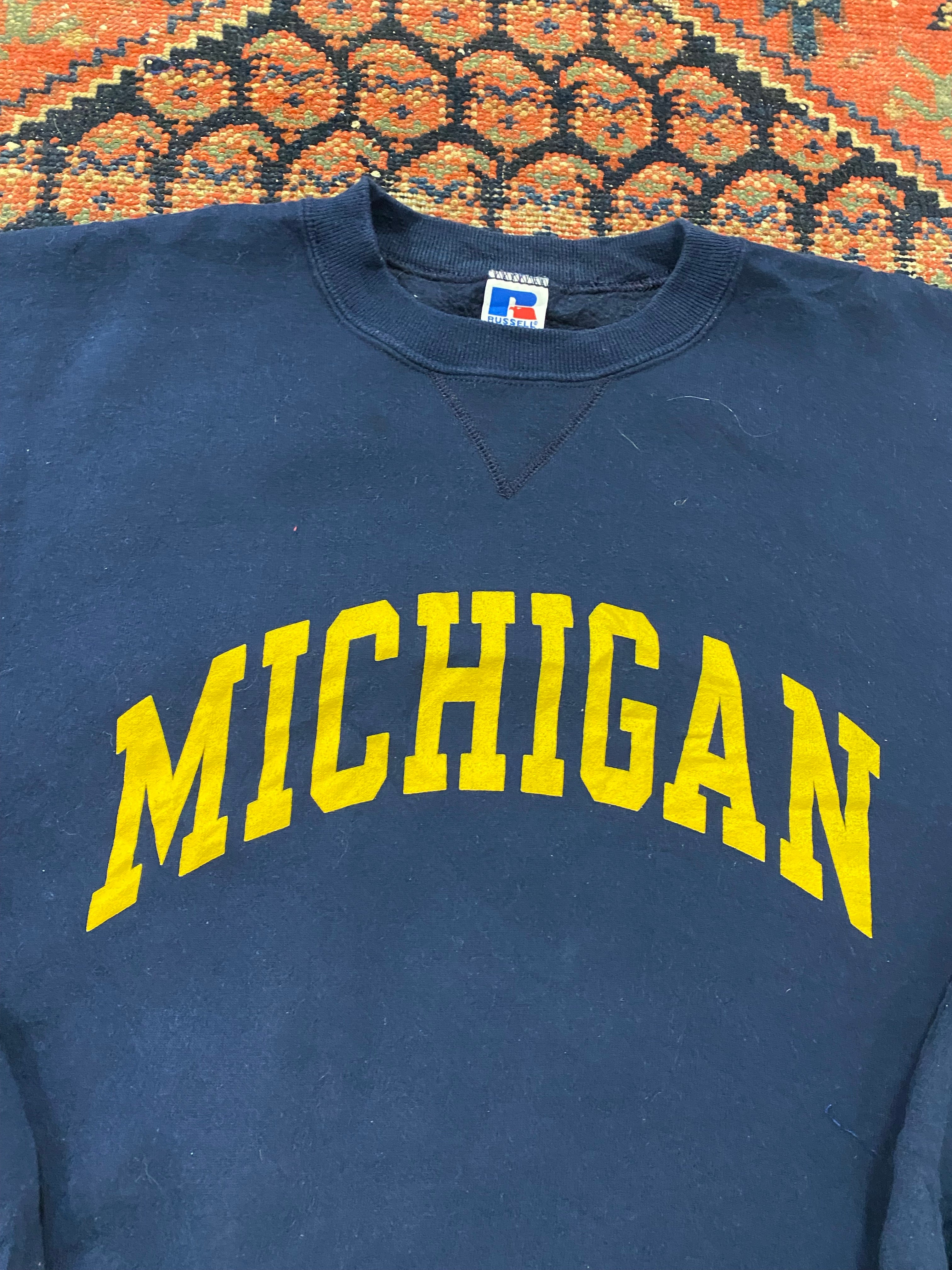90s Michigan Russel Crewneck - L