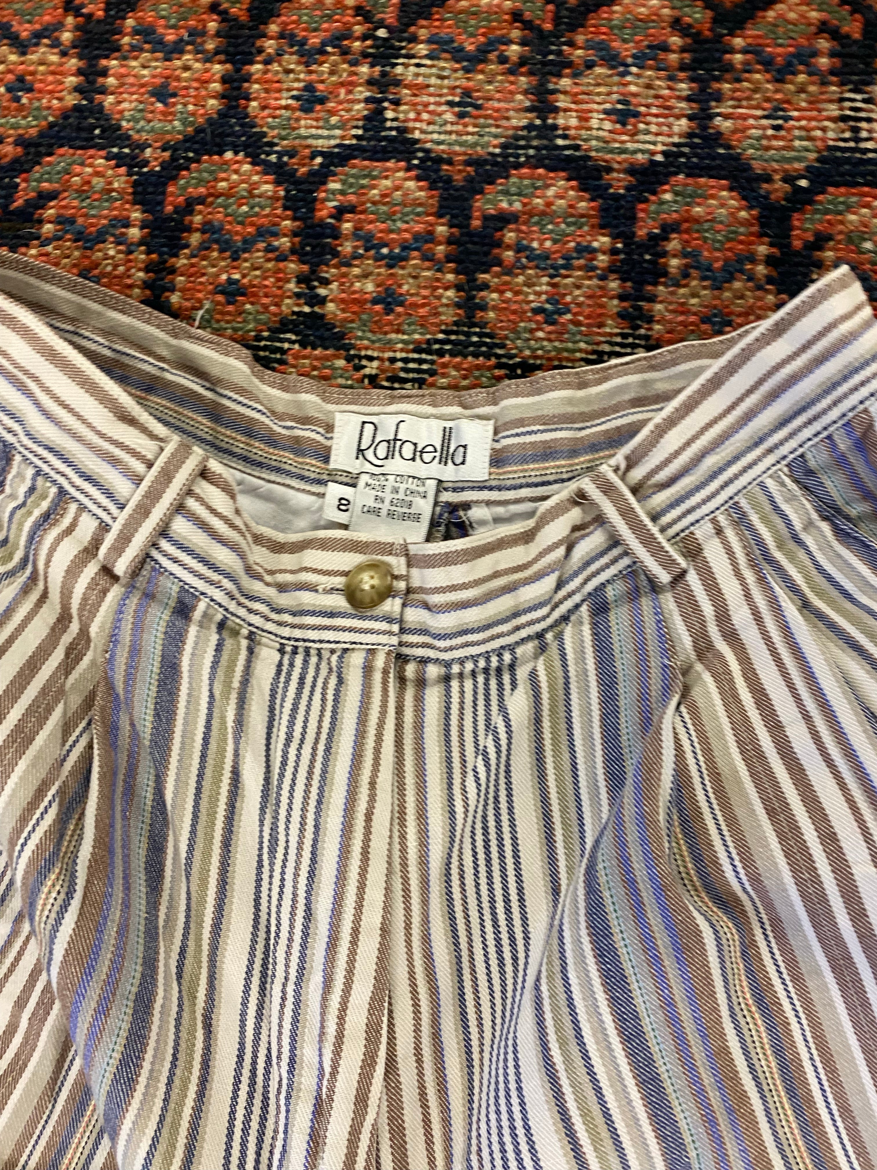 90s Striped High Waisted Shorts - 26in