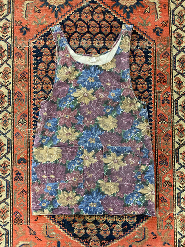 90s Floral Canvas Dress - M
