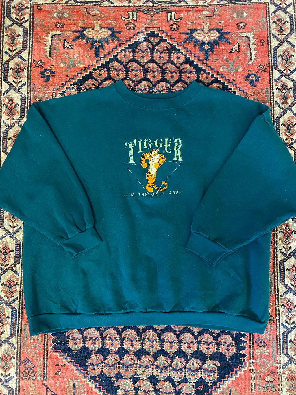 90s Embroidered Tiger Crewneck - M